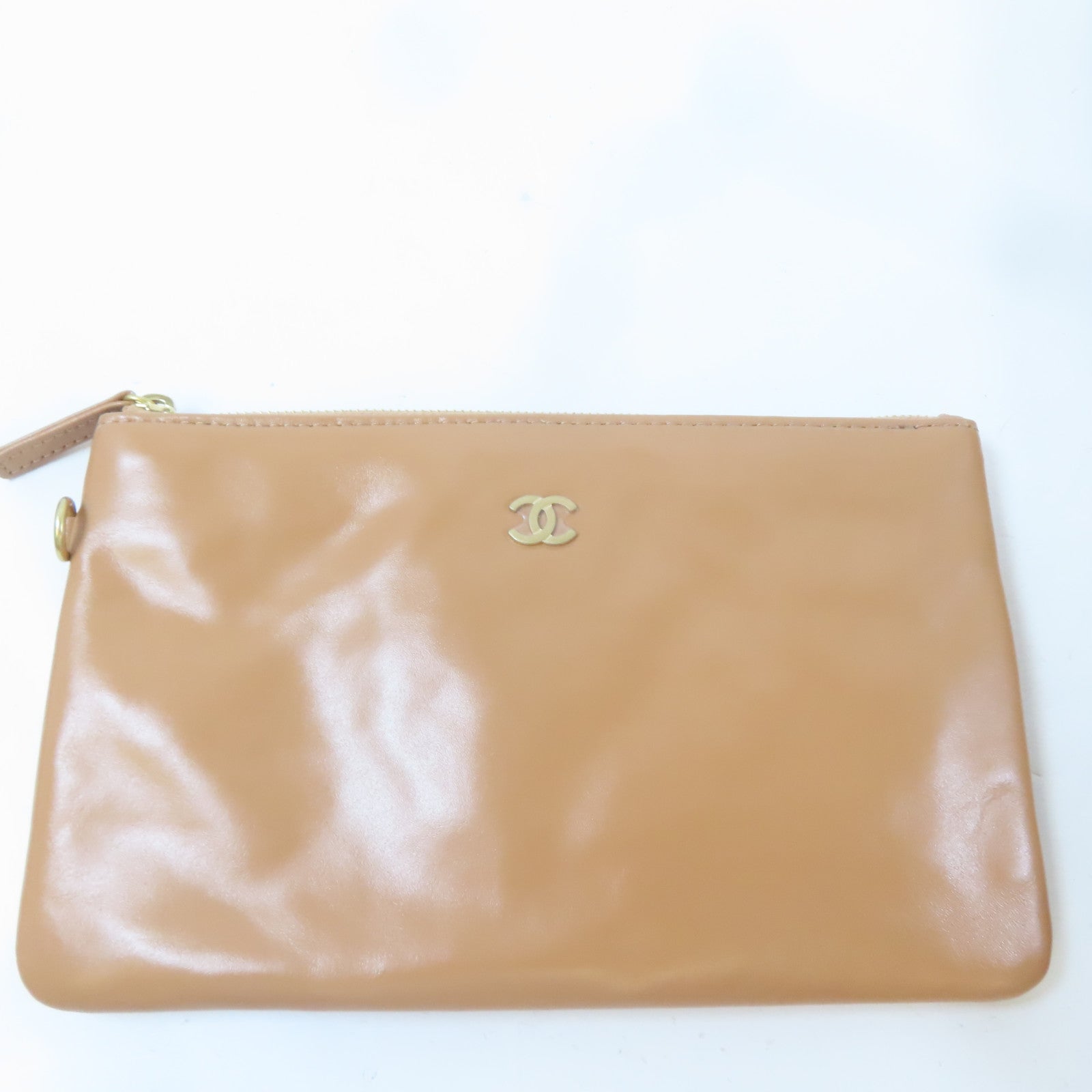 CHANEL 菱格牛皮皮革Chanel 22金扣鏈帶肩背袋啡色