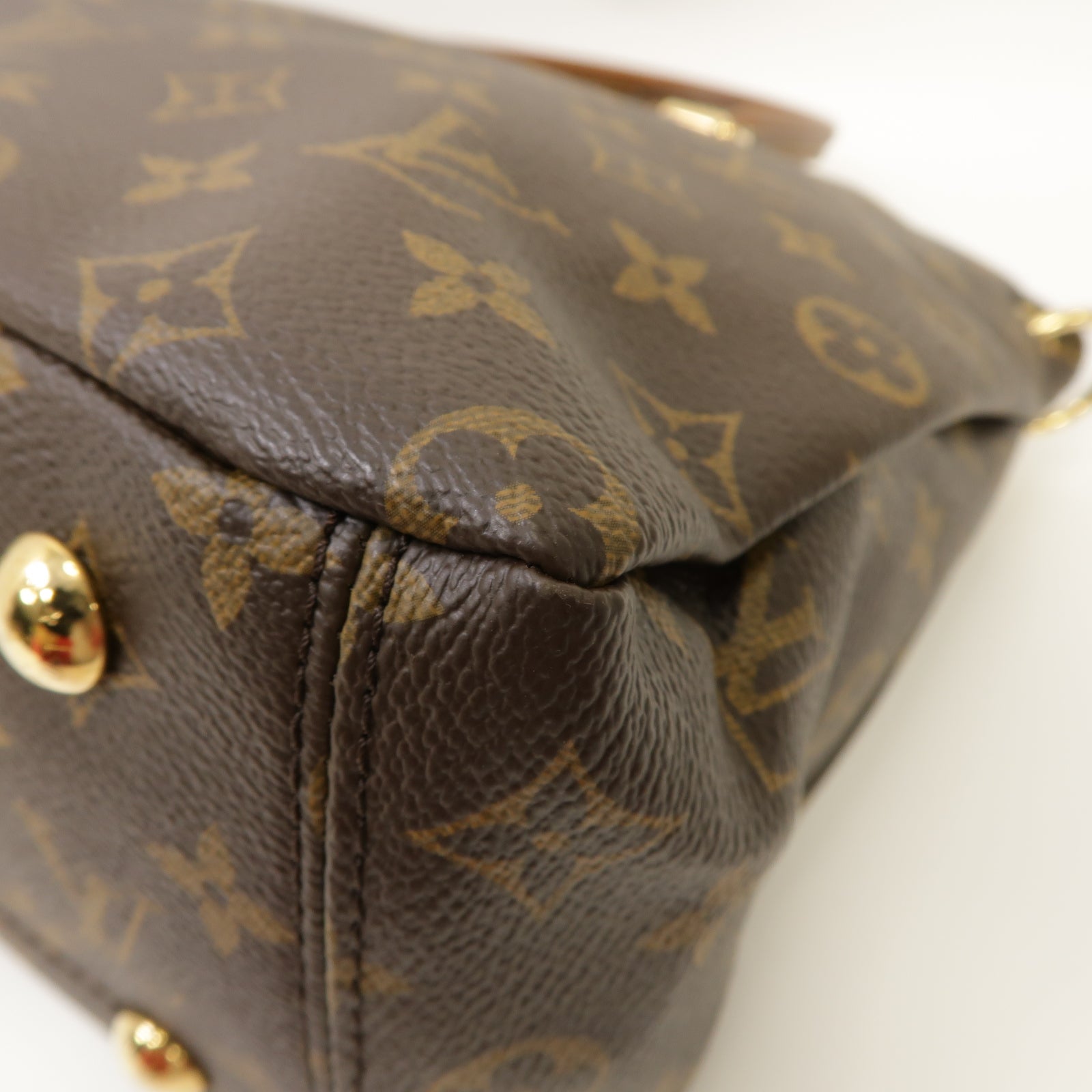 LOUIS VUITTON 【激減優惠】Monogram Pallas金扣手挽肩背兩用袋黑色/棕色