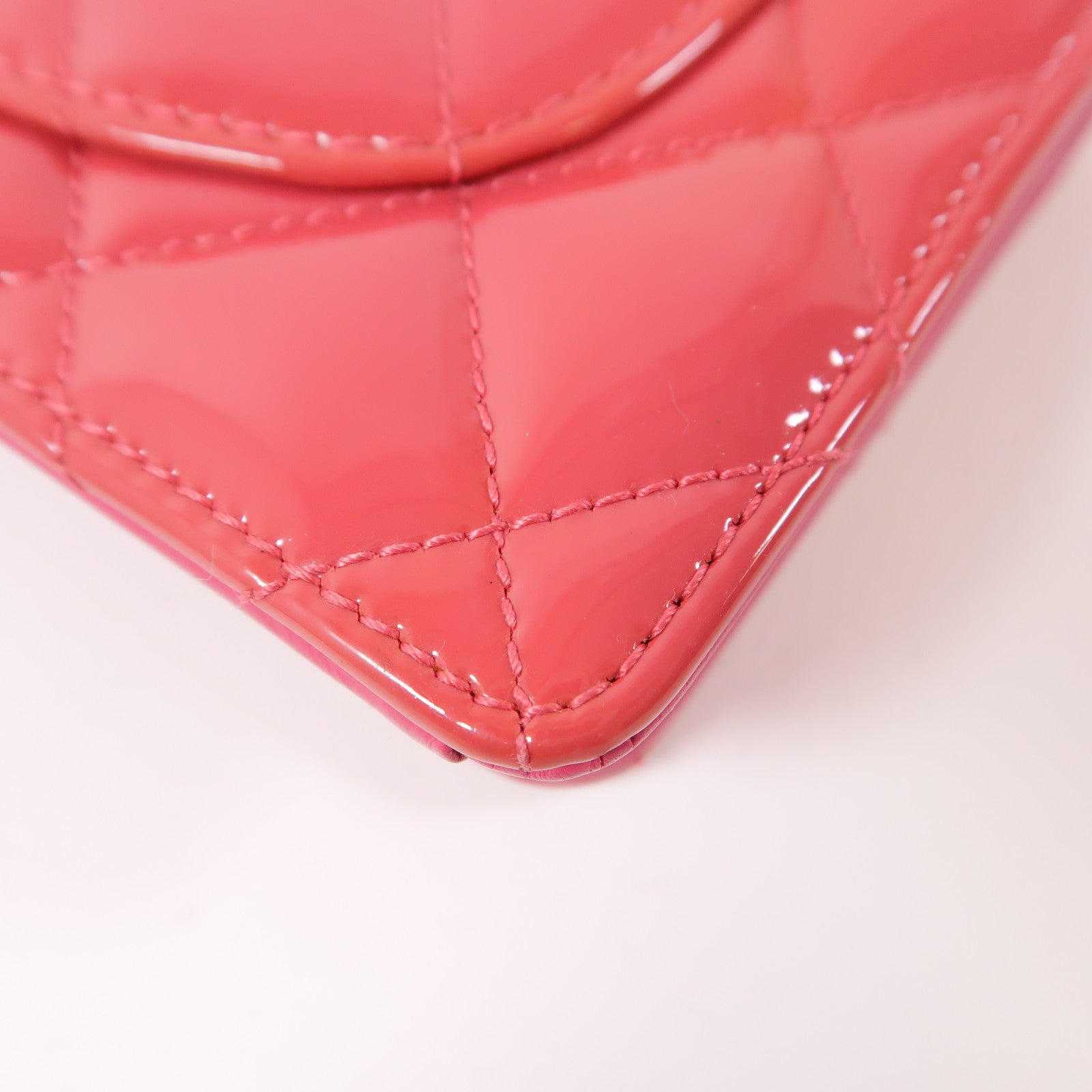 CHANEL 漆皮皮革Long Wallet銀扣長錢包