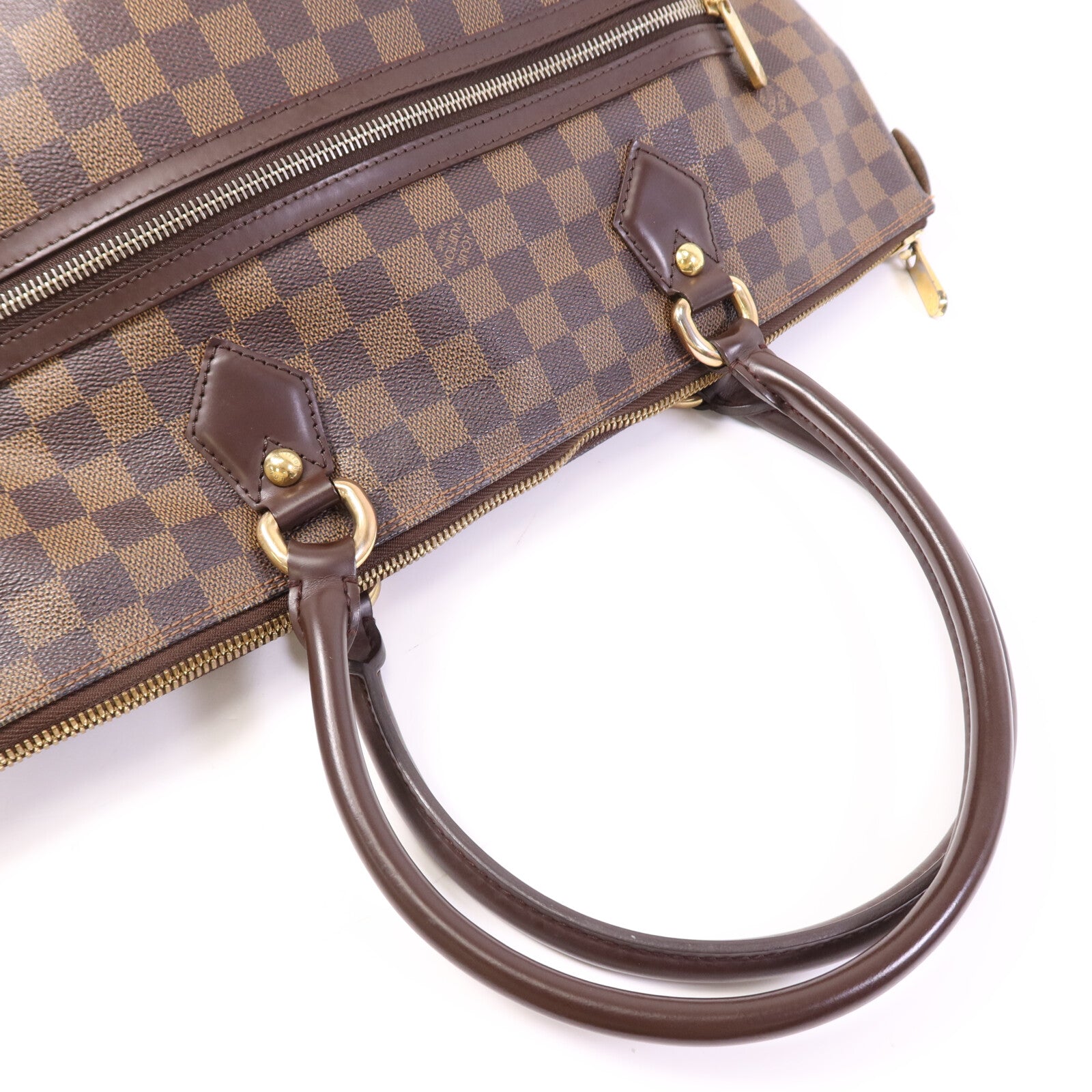 LOUIS VUITTON Damier Saleya GM金扣手挽袋