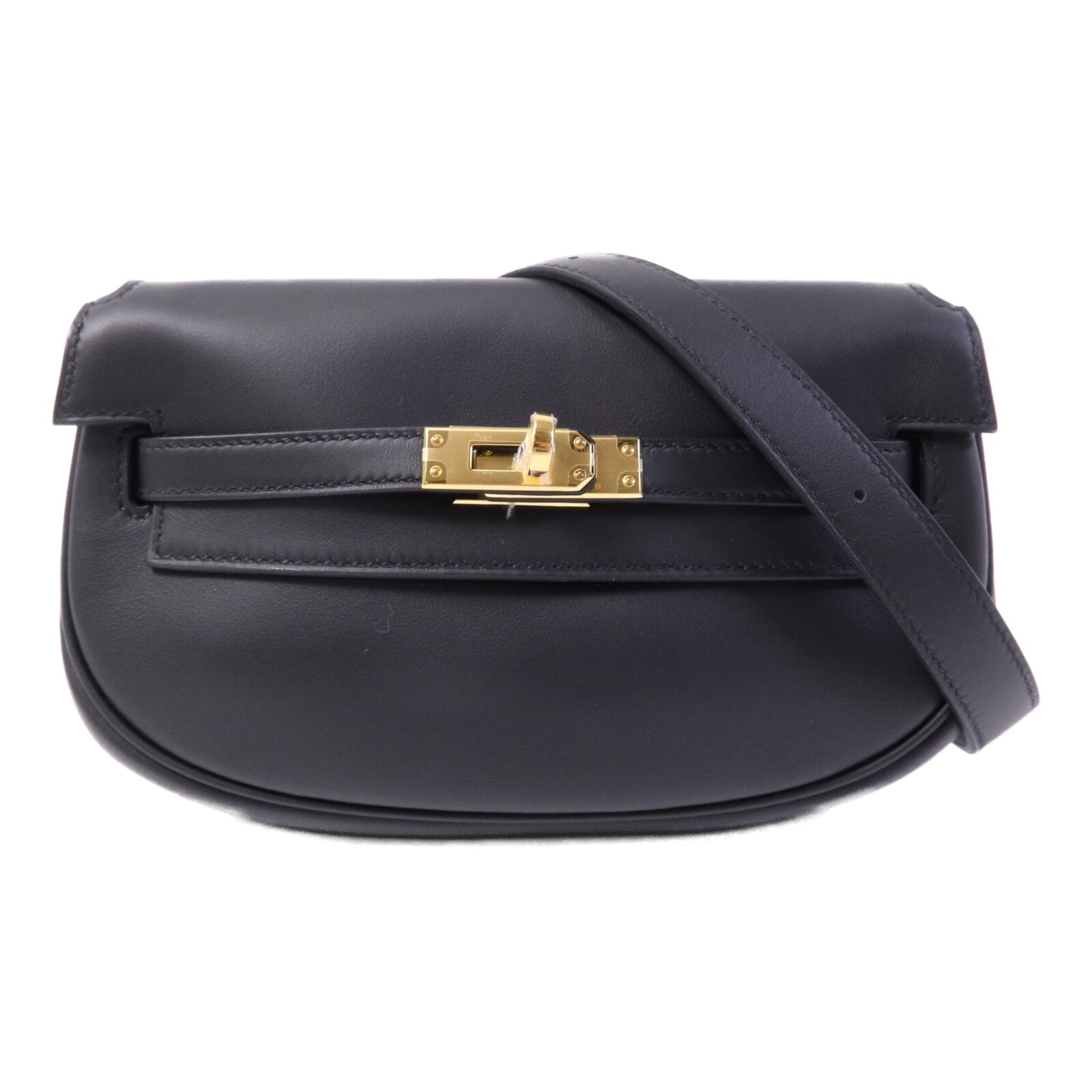 HERMES Swift皮革Kelly Moove金扣肩背袋Noir