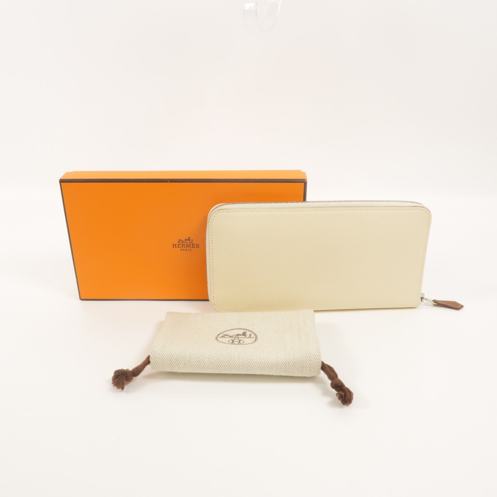 HERMES 【激減優惠】Epsom皮革Silk In Classique長錢包Nata