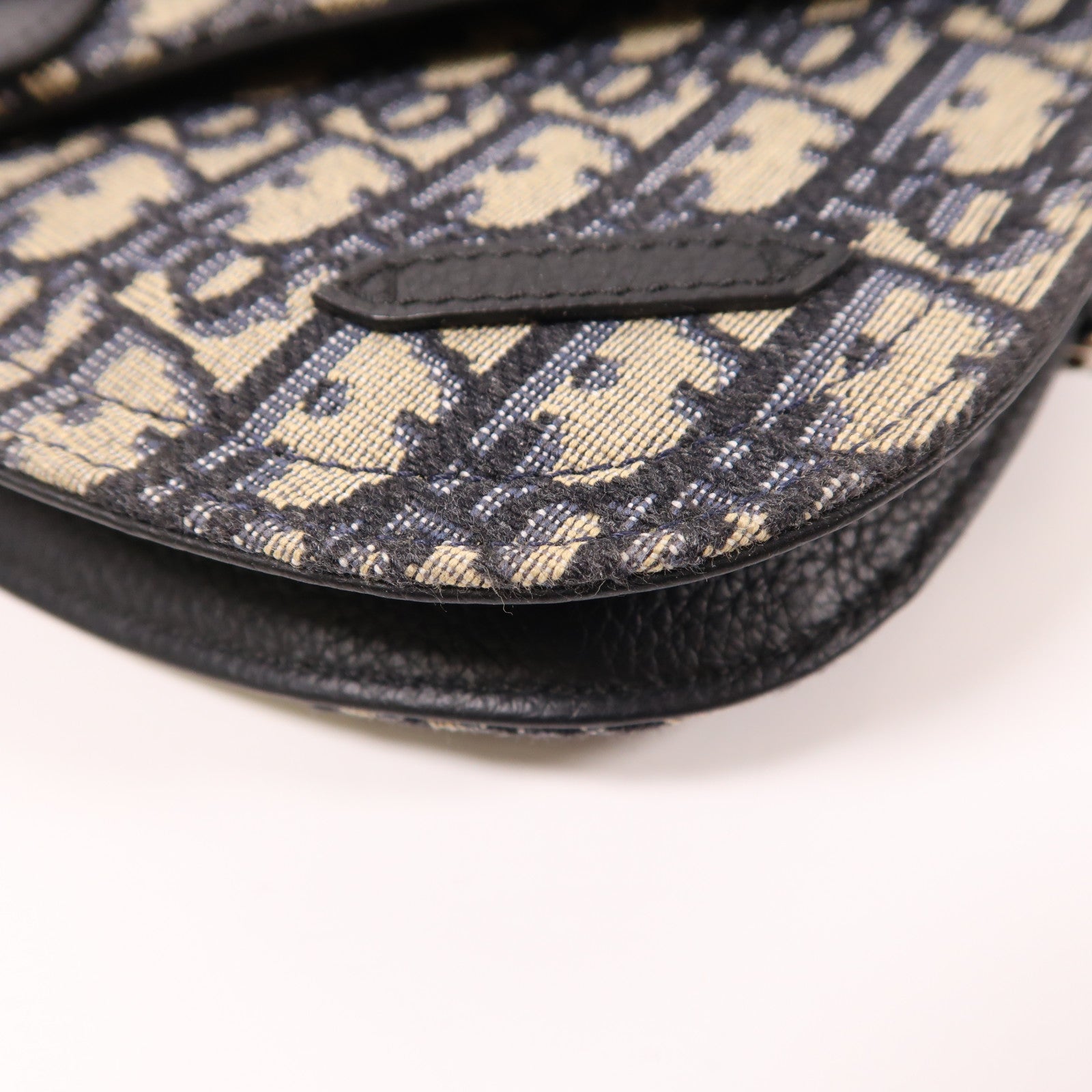 Dior 帆布Oblique Saddle Messenger銀扣肩背袋