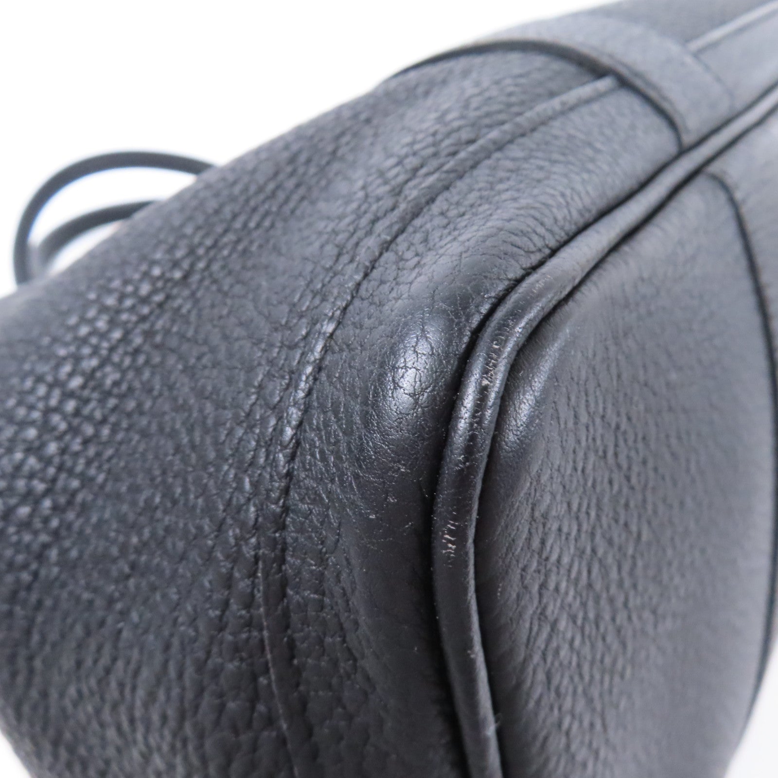 HERMES Negonda皮革Garden Party PM銀扣手挽袋Noir