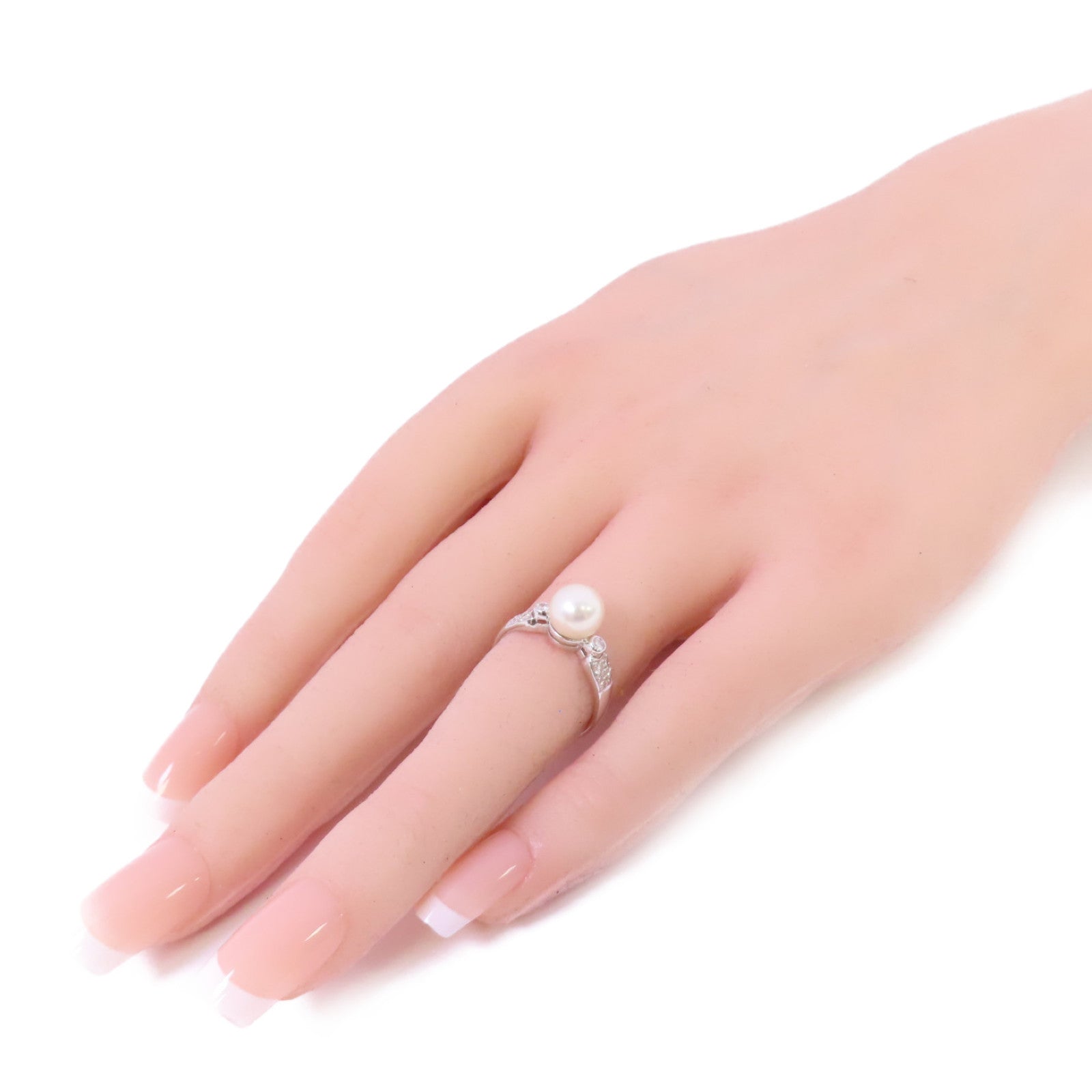 JEWELRY Pearl Ring US#4.75 18K White Gold