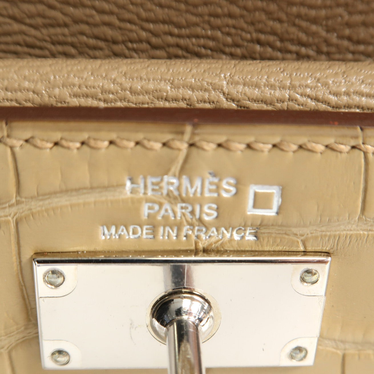 HERMES Alligator Mat皮革Kelly Long Wallet銀扣長錢包Trench