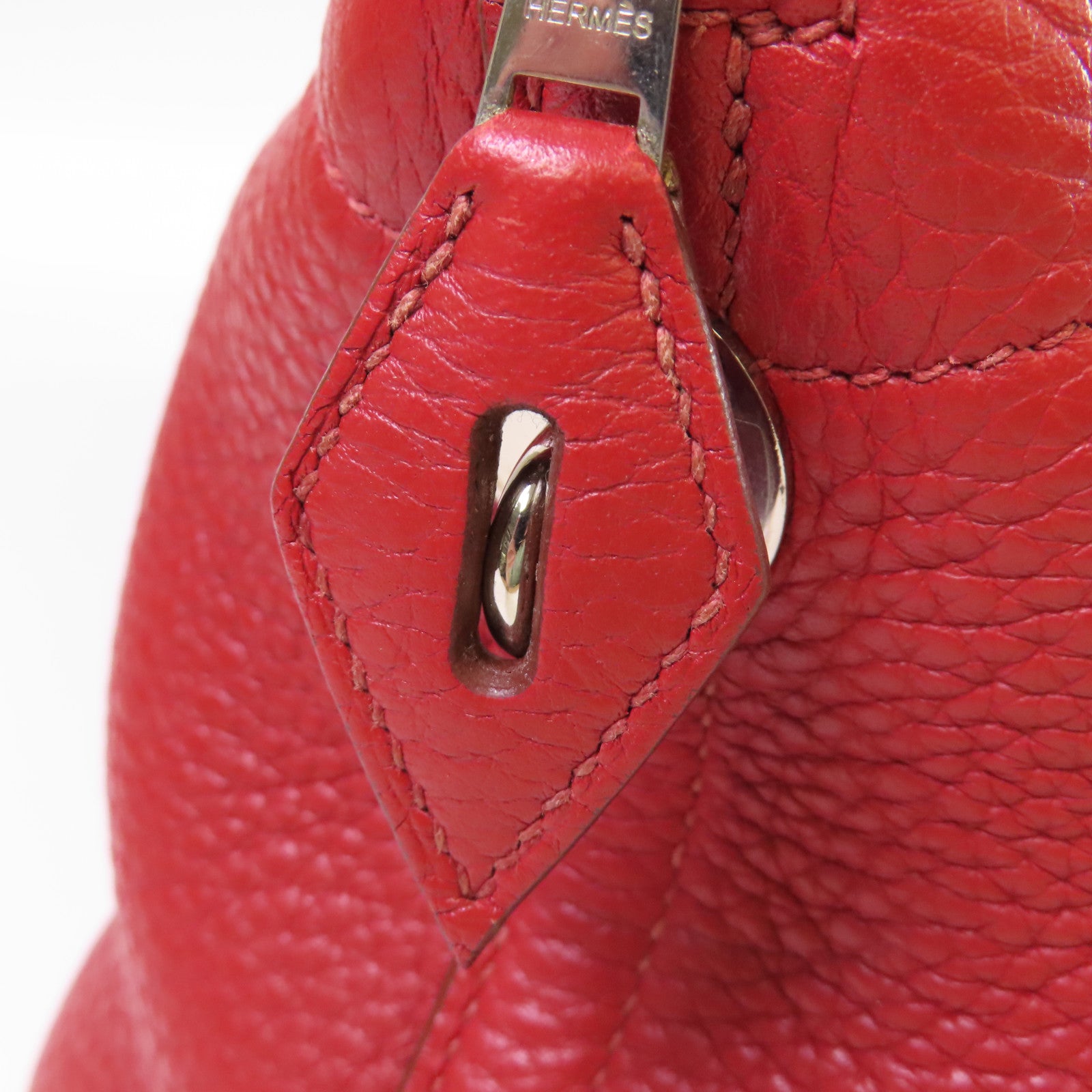 HERMES Clemence皮革Bolide 31 2Way Shoulder Bag銀扣手挽肩背兩用袋Q5  Rouge Casaque/卡薩克紅色