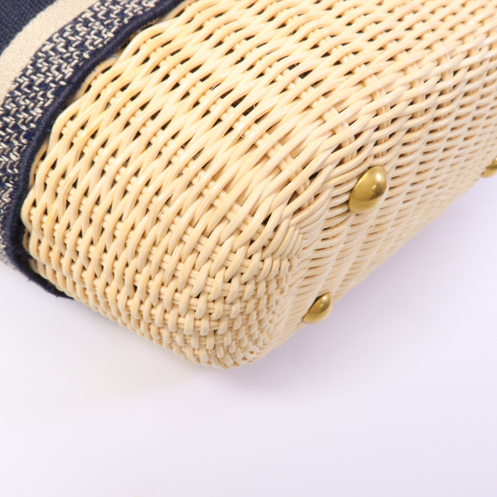Dior 帆布/藤料Dioriviera Hat Basket手挽肩背兩用袋