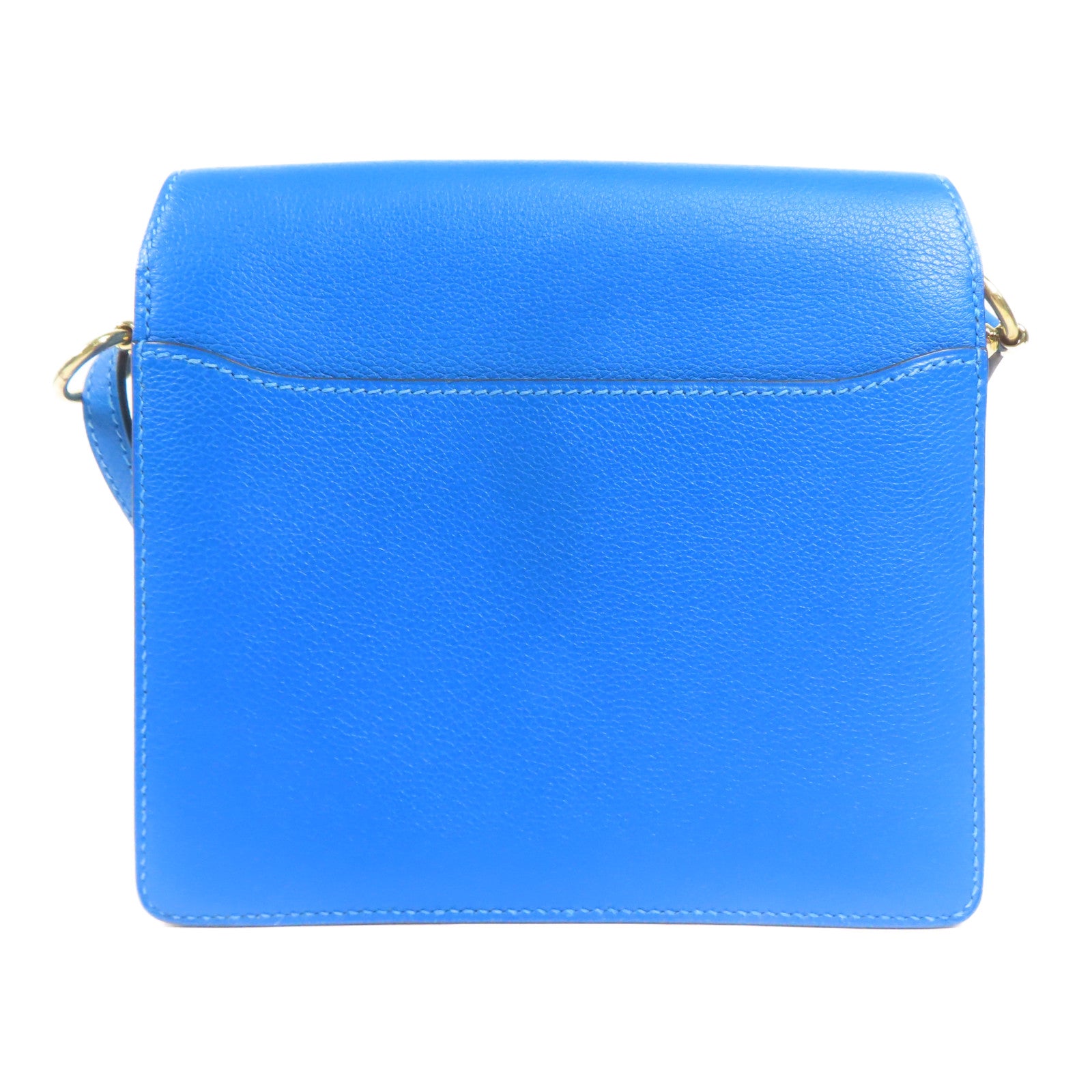 HERMES Evercolor皮革Mini Roulis金扣肩背袋Blue Hydra