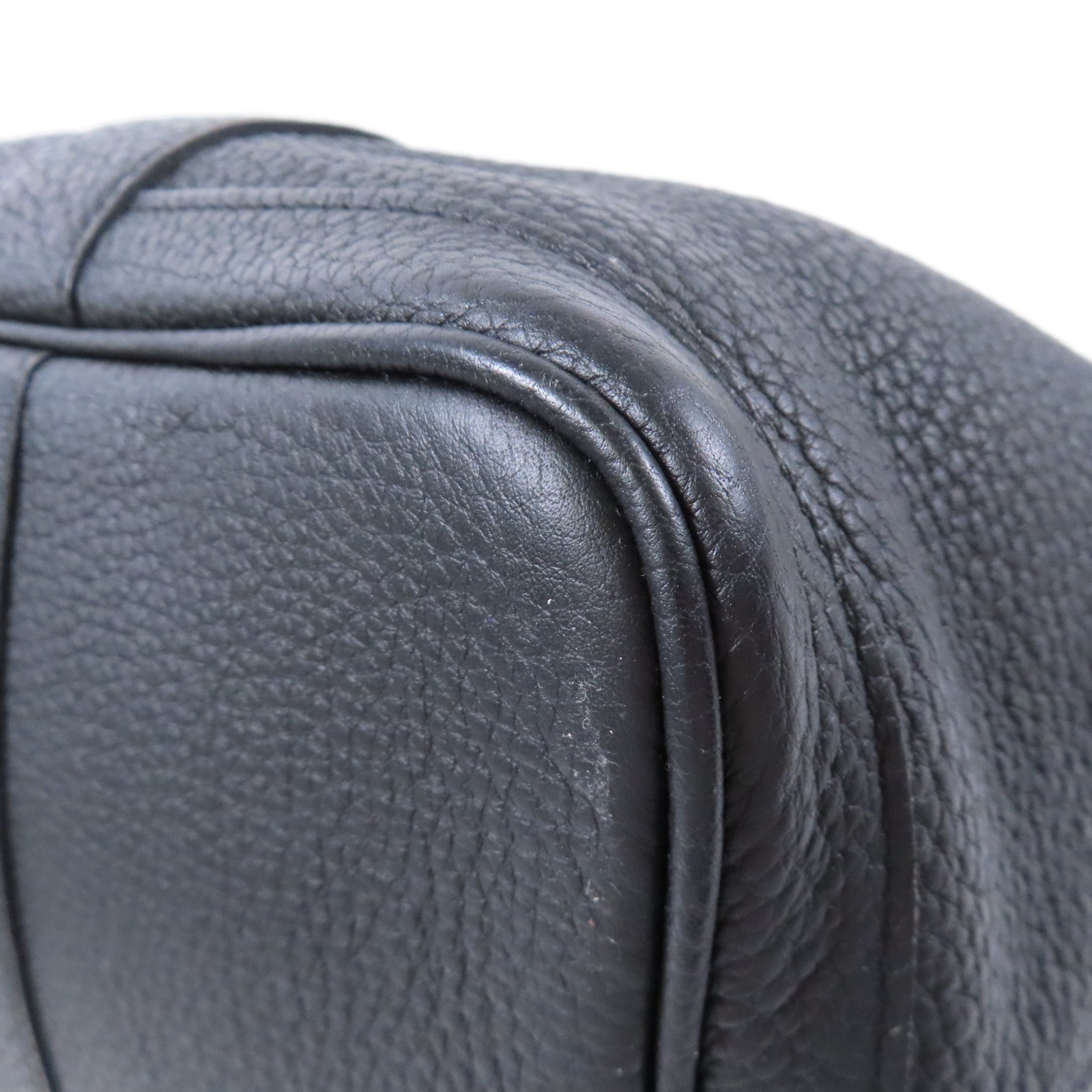 HERMES Negonda皮革Garden Party PM銀扣手挽袋Noir