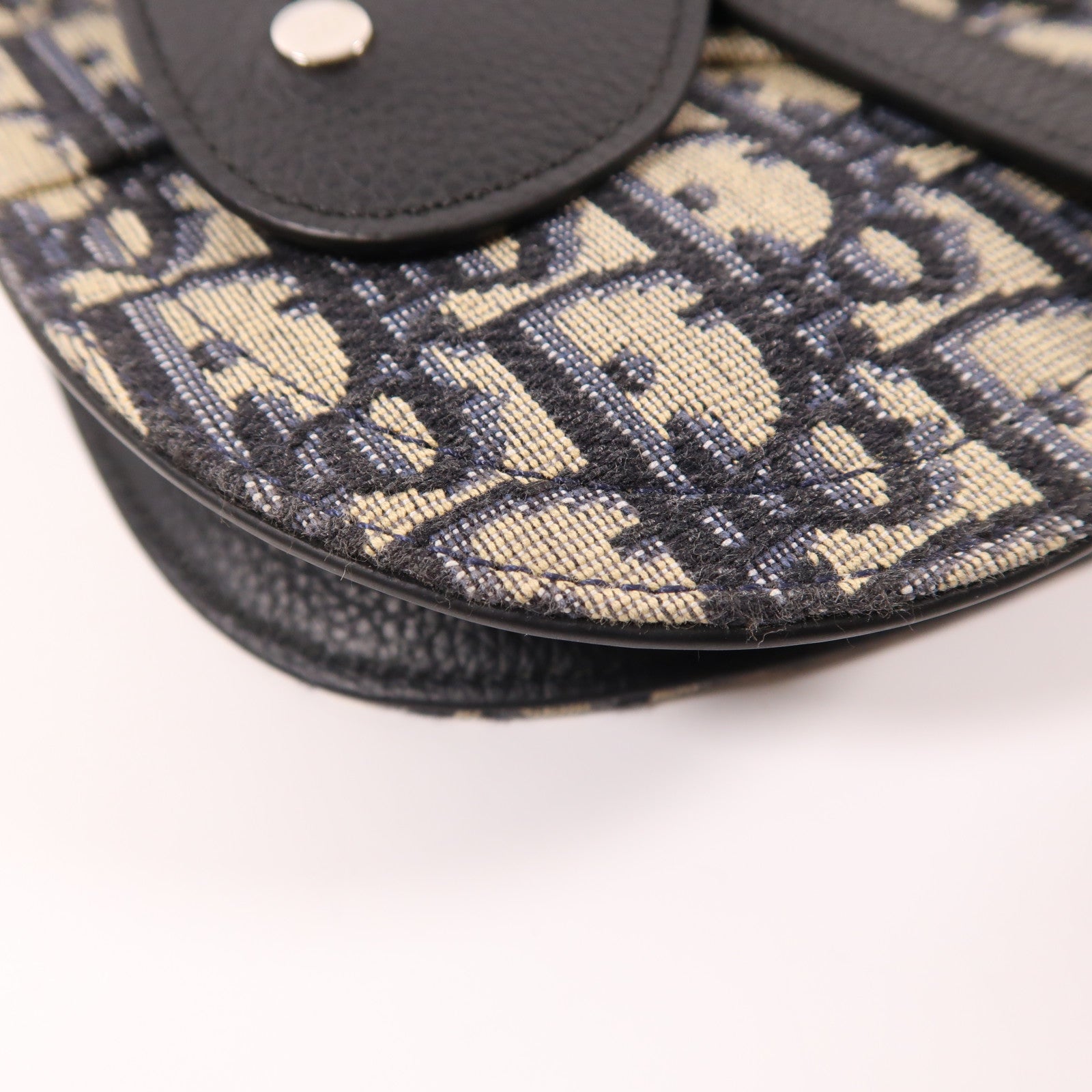 Dior 帆布Oblique Saddle Messenger銀扣肩背袋