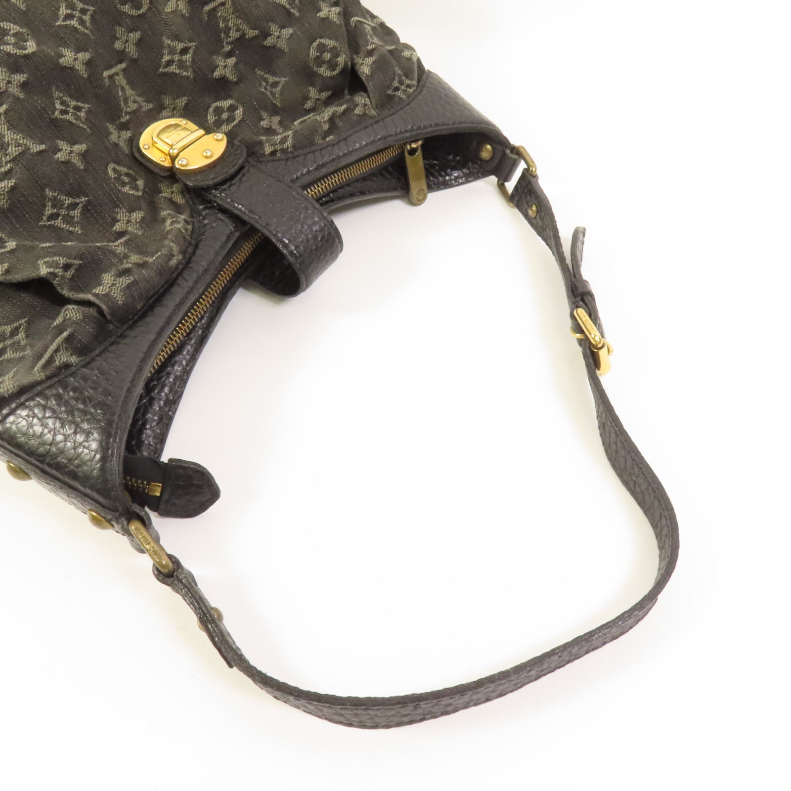 LOUIS VUITTON Monogram Denim Slightly XS金扣肩背袋