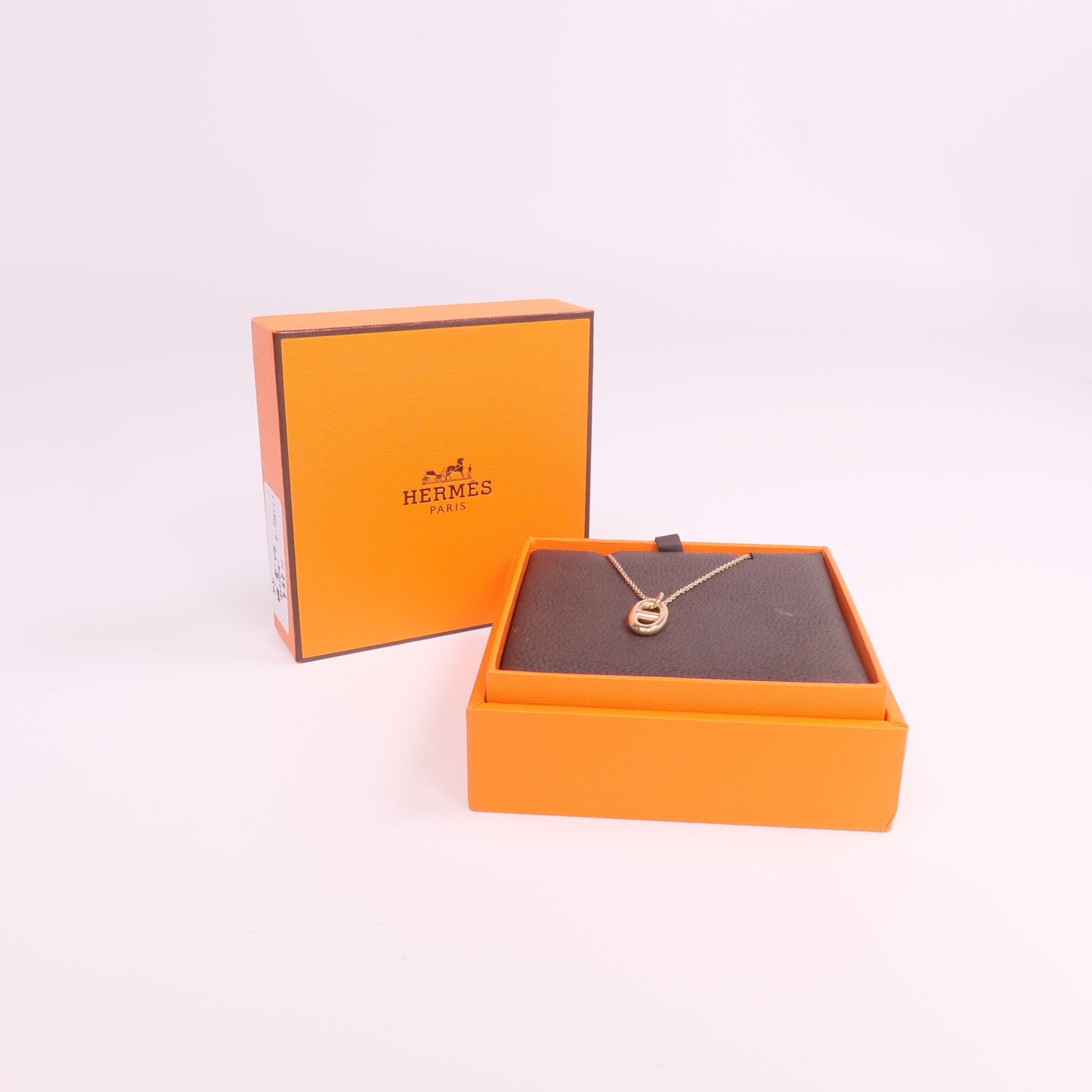 HERMES 18K玫瑰金Farandoie Pendant項鍊