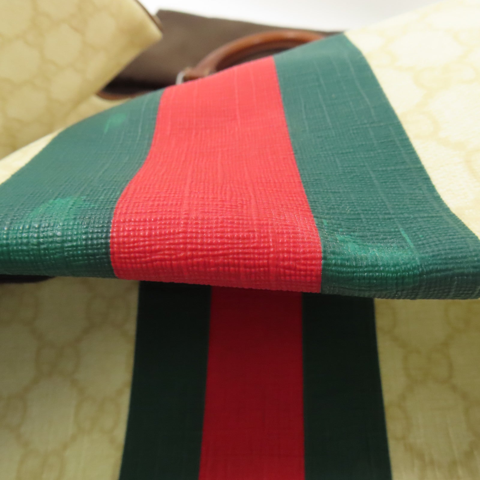 GUCCI 塗層帆布Boston Bag銀扣波士頓包