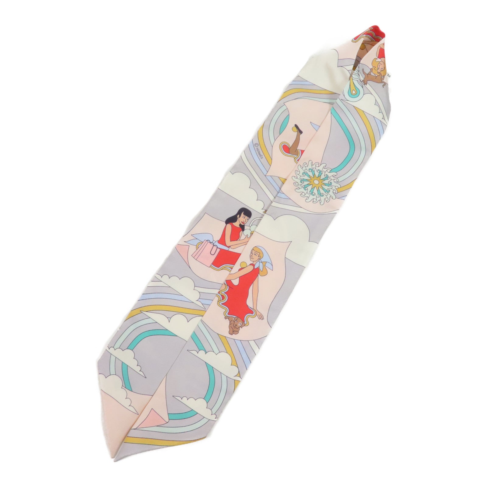 HERMES 絲質Twilly絲巾