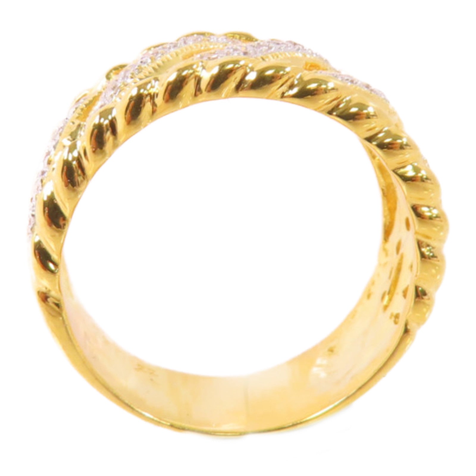 JEWELRY 18K黃金/0.22ct鑽石Diamond Ring戒指US#7.75