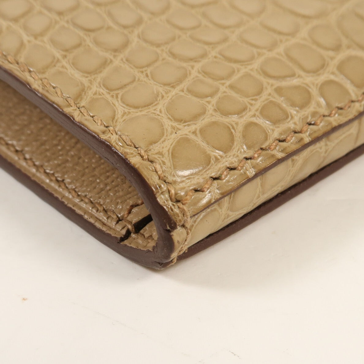 HERMES Alligator Mat皮革Kelly Long Wallet銀扣長錢包Trench