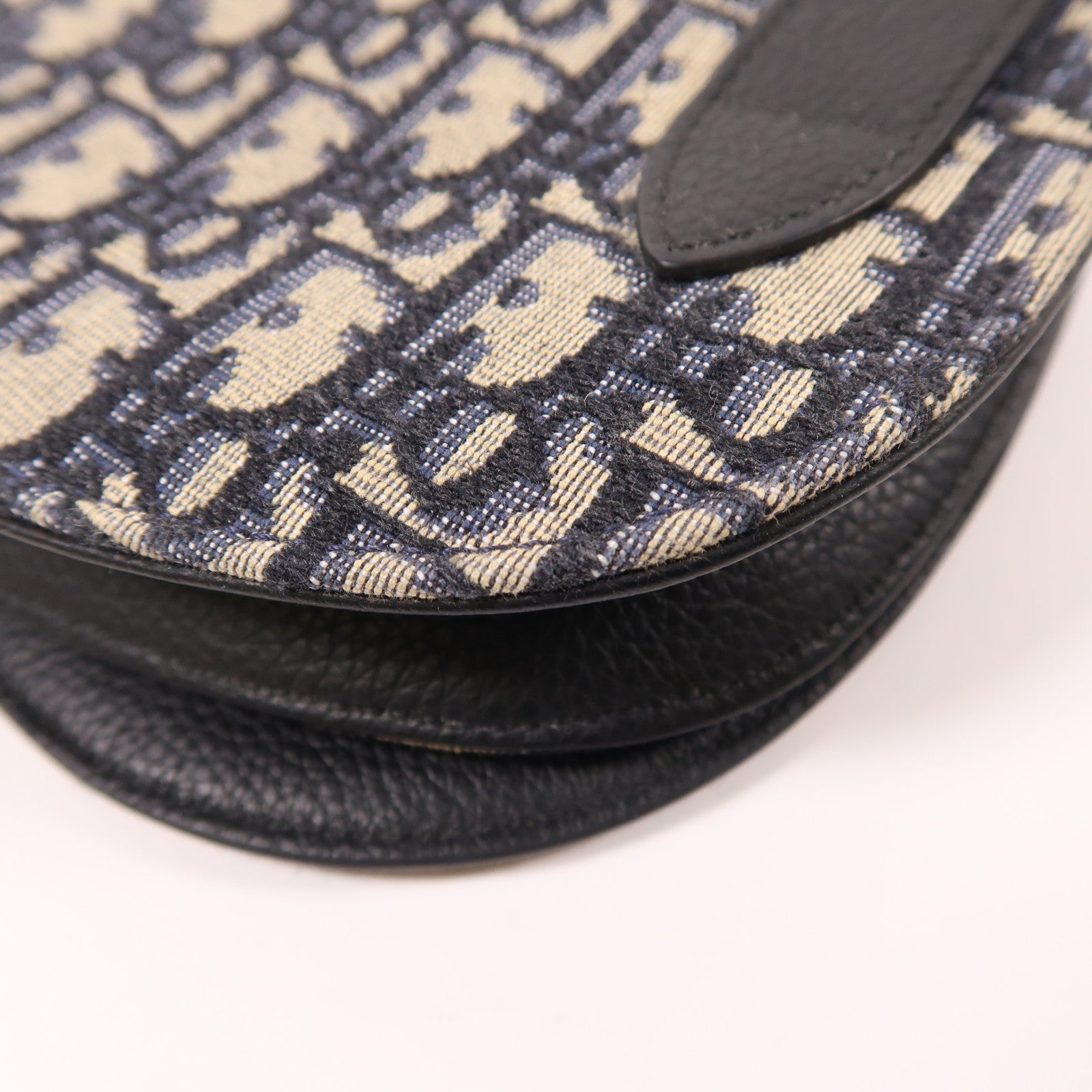 Dior 帆布Oblique Saddle Messenger銀扣肩背袋