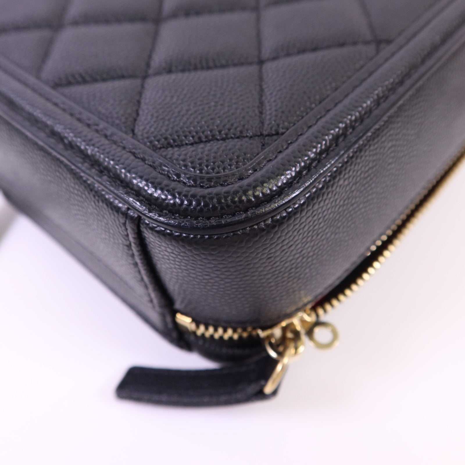 CHANEL 牛皮皮革Vanity Case金扣手挽肩背兩用袋