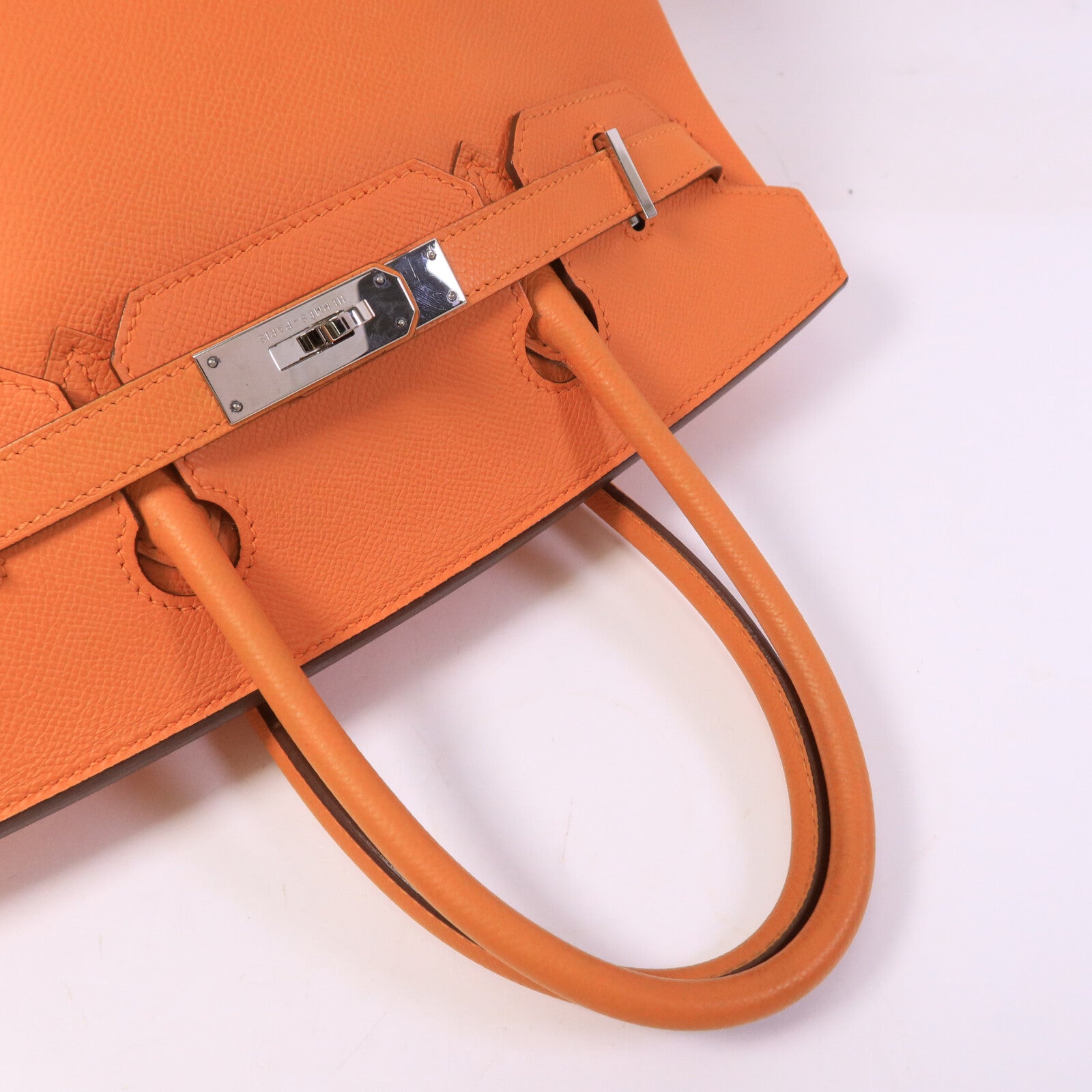 HERMES Epsom皮革Birkin 30手挽袋Orange