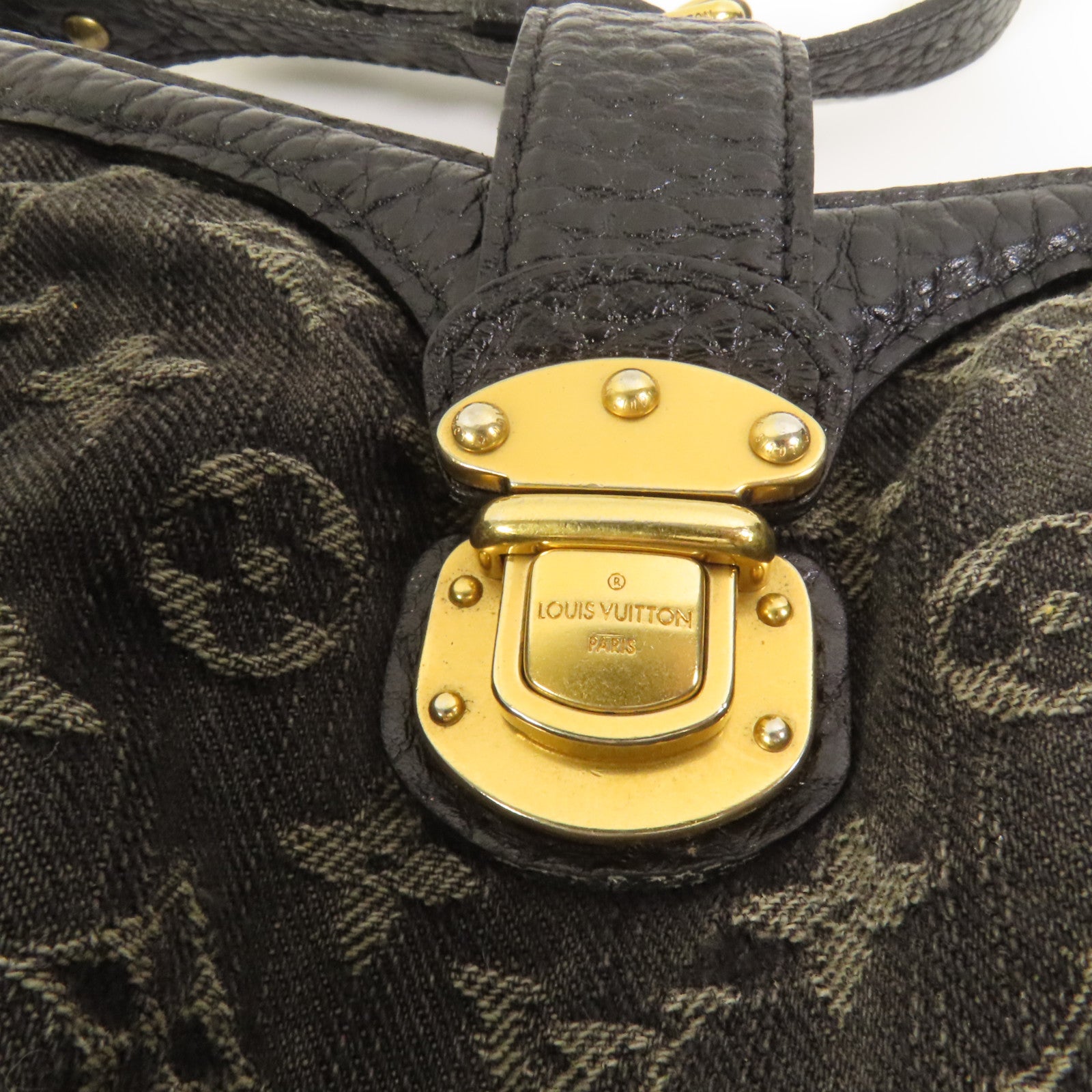 LOUIS VUITTON Monogram Denim Slightly XS金扣肩背袋