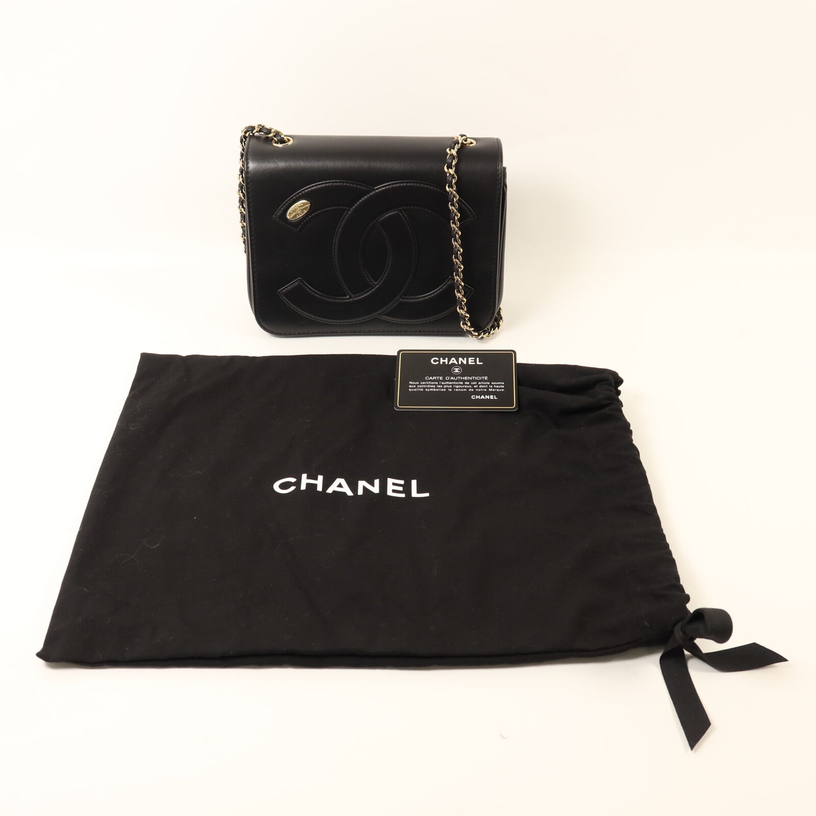 CHANEL 【激減優惠】羊皮皮革Chain Shoulder金扣鏈帶肩背袋