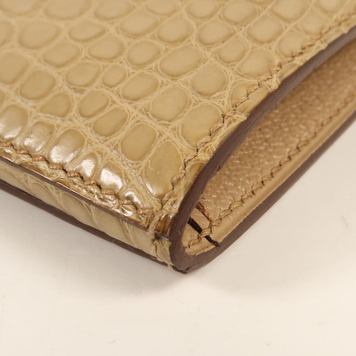 HERMES Alligator Mat皮革Kelly Long Wallet銀扣長錢包Trench