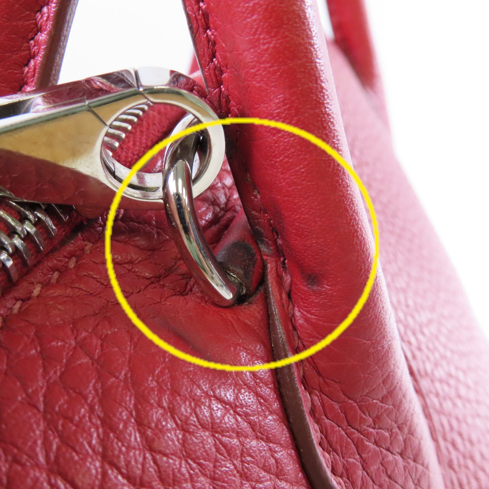 HERMES Clemence皮革Bolide 31 2Way Shoulder Bag銀扣手挽肩背兩用袋Q5  Rouge Casaque/卡薩克紅色