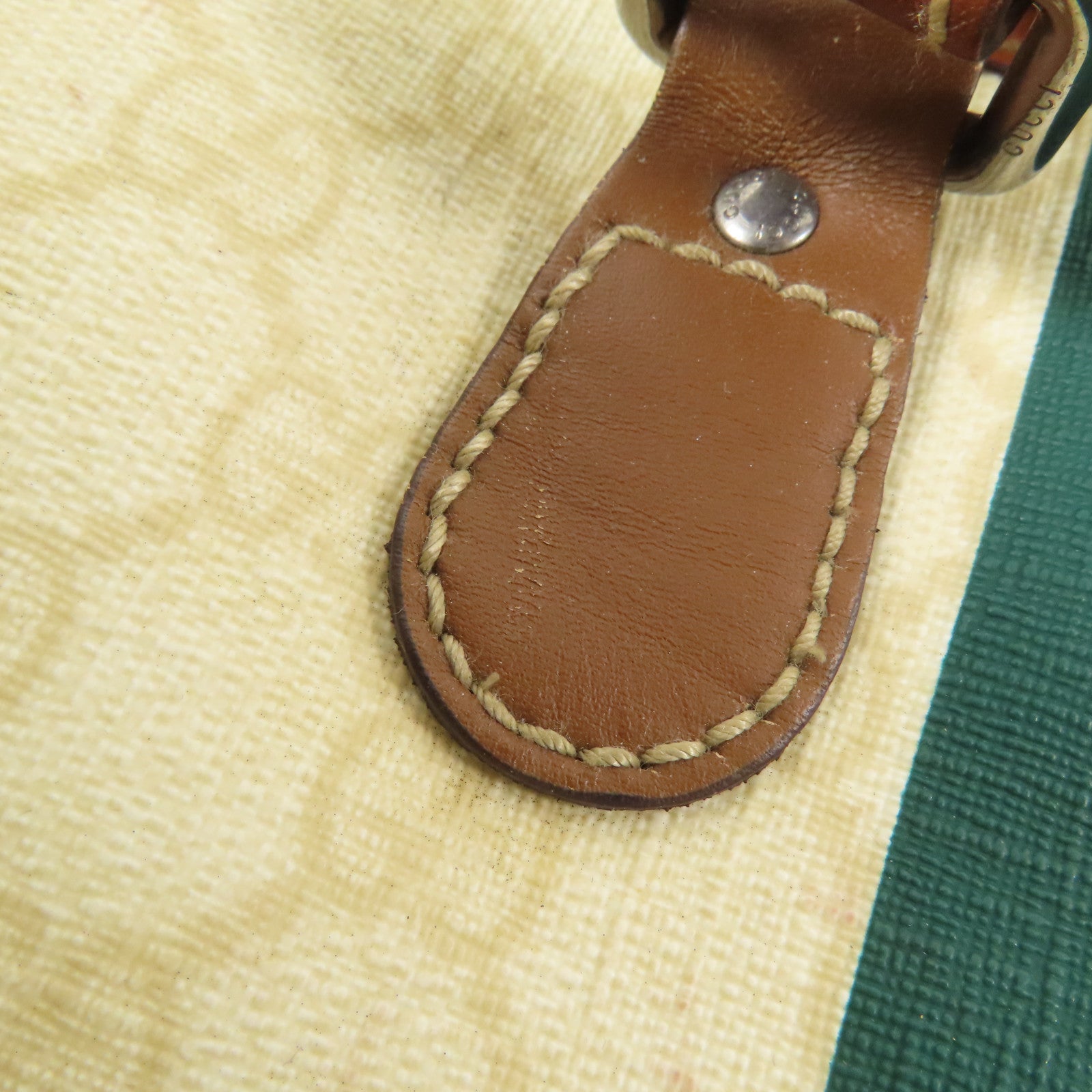 GUCCI 塗層帆布Boston Bag銀扣波士頓包