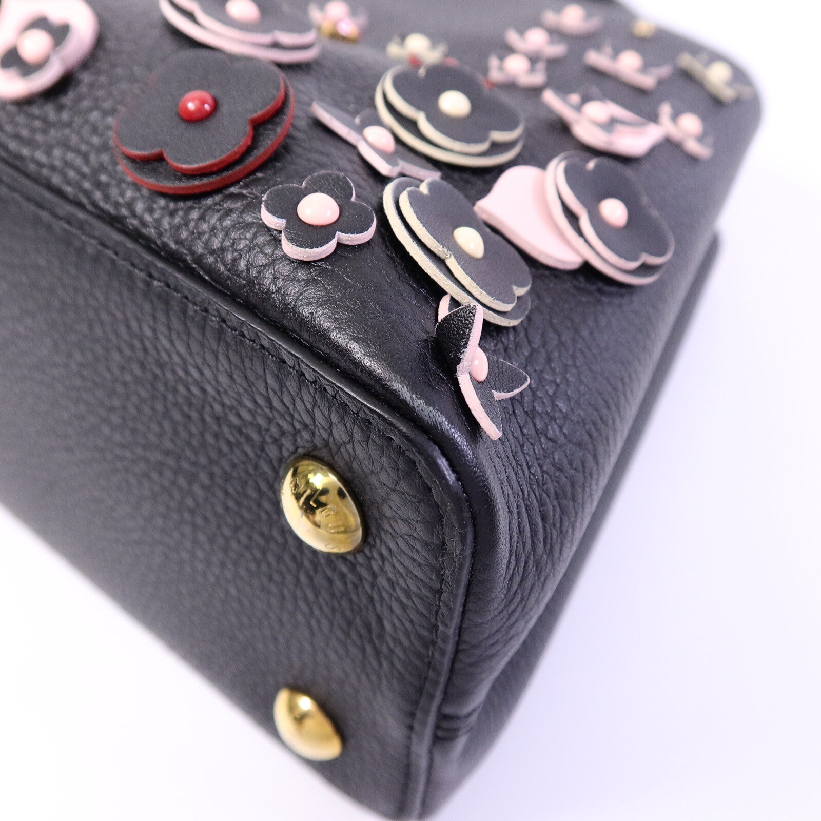 LOUIS VUITTON Taurillon Capucines MM手挽肩背兩用袋