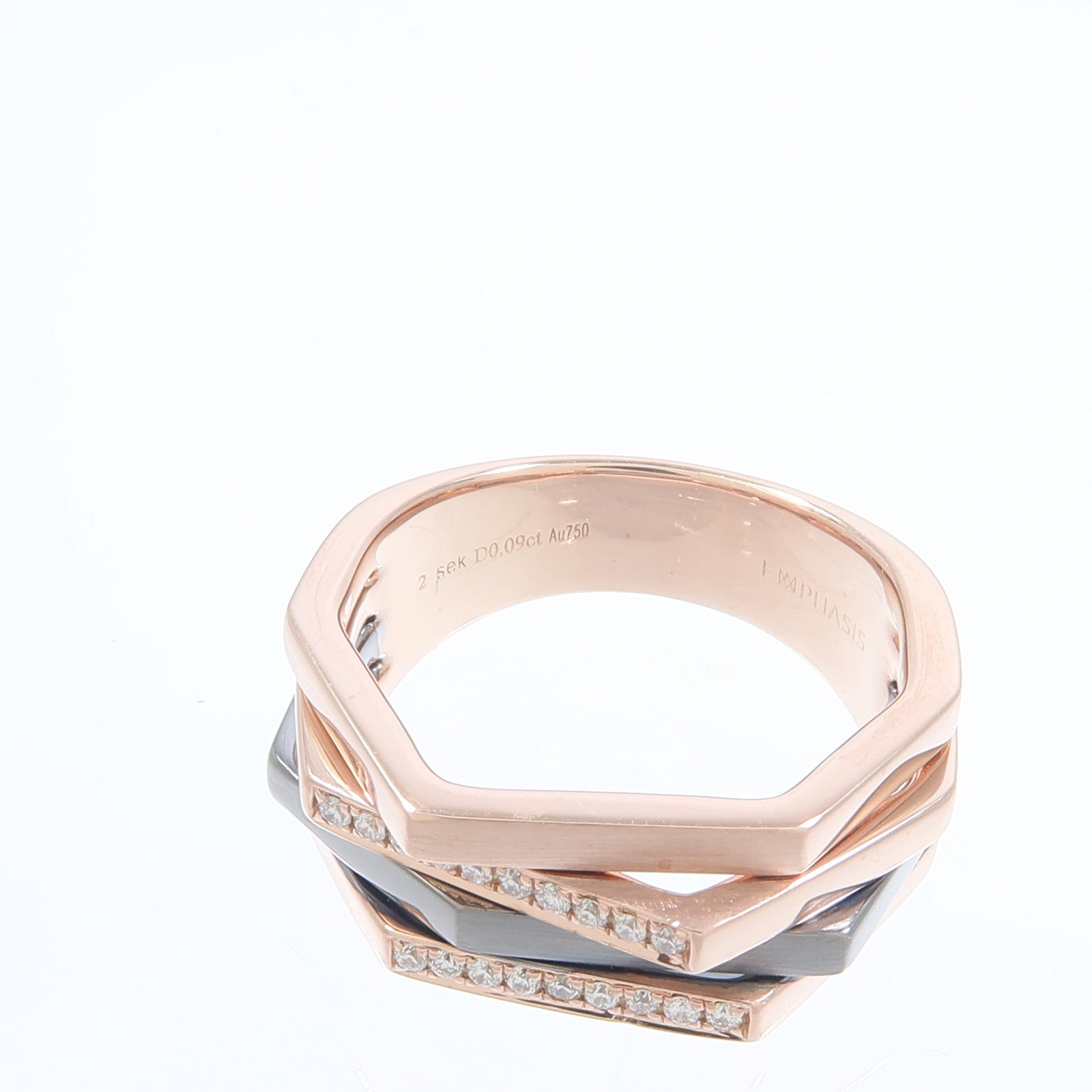 JEWELRY 18K紅金/黑金Diamond Ring鑽石戒指