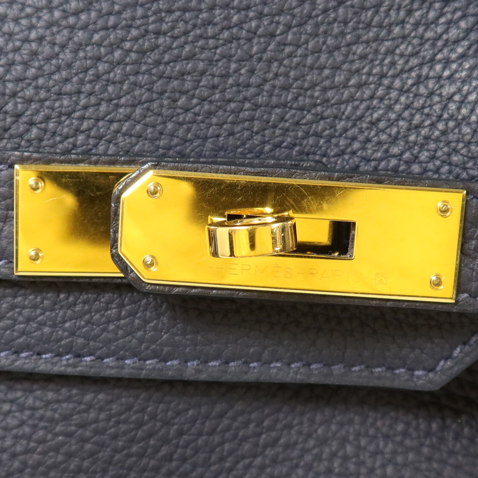 HERMES Togo皮革Birkin 30手挽袋Bleu Nuit
