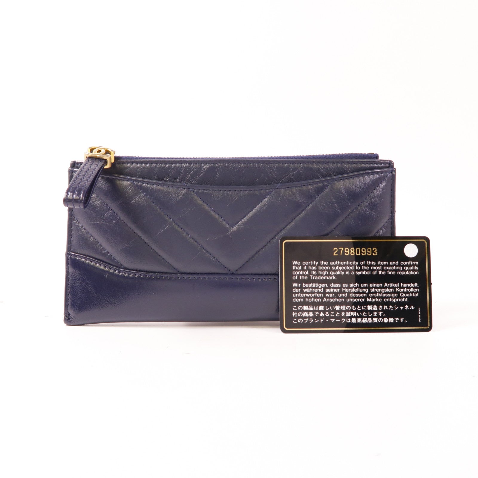 CHANEL 【激減優惠】牛皮皮革Long Wallet金扣長錢包