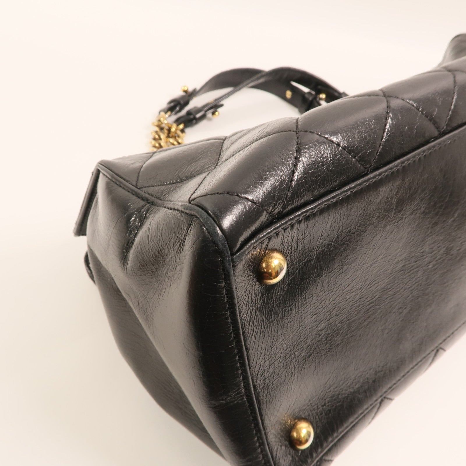 CHANEL 牛皮皮革Perfect Edge Tote金扣鏈帶肩背袋