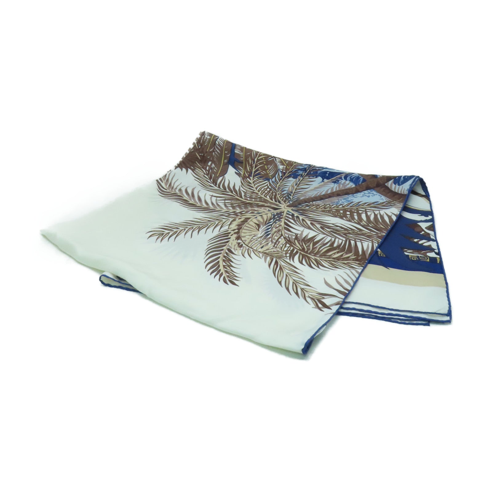 HERMES 【激減優惠】絲質Scarf 180x90圍巾白色/藍色/啡色