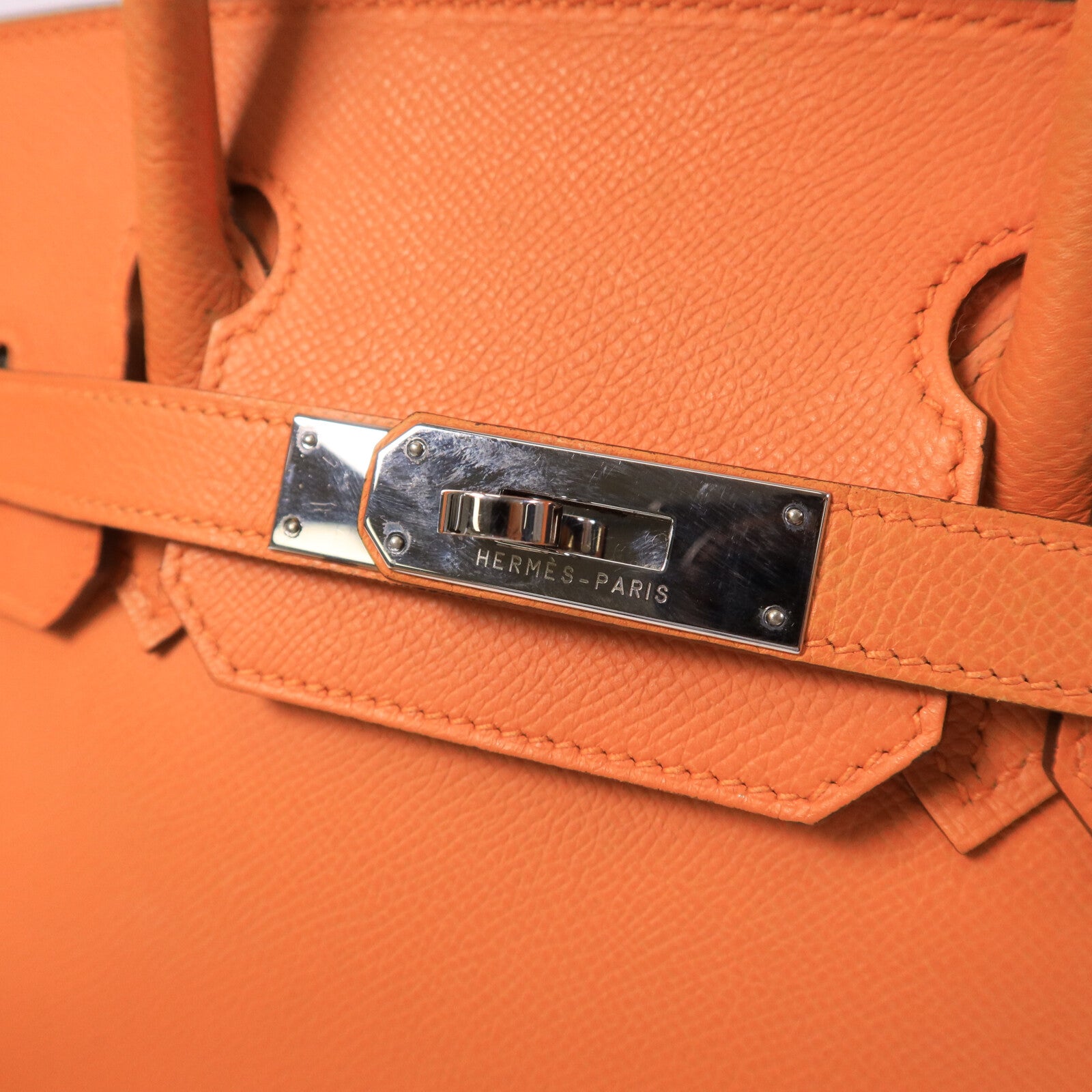 HERMES Epsom皮革Birkin 30手挽袋Orange