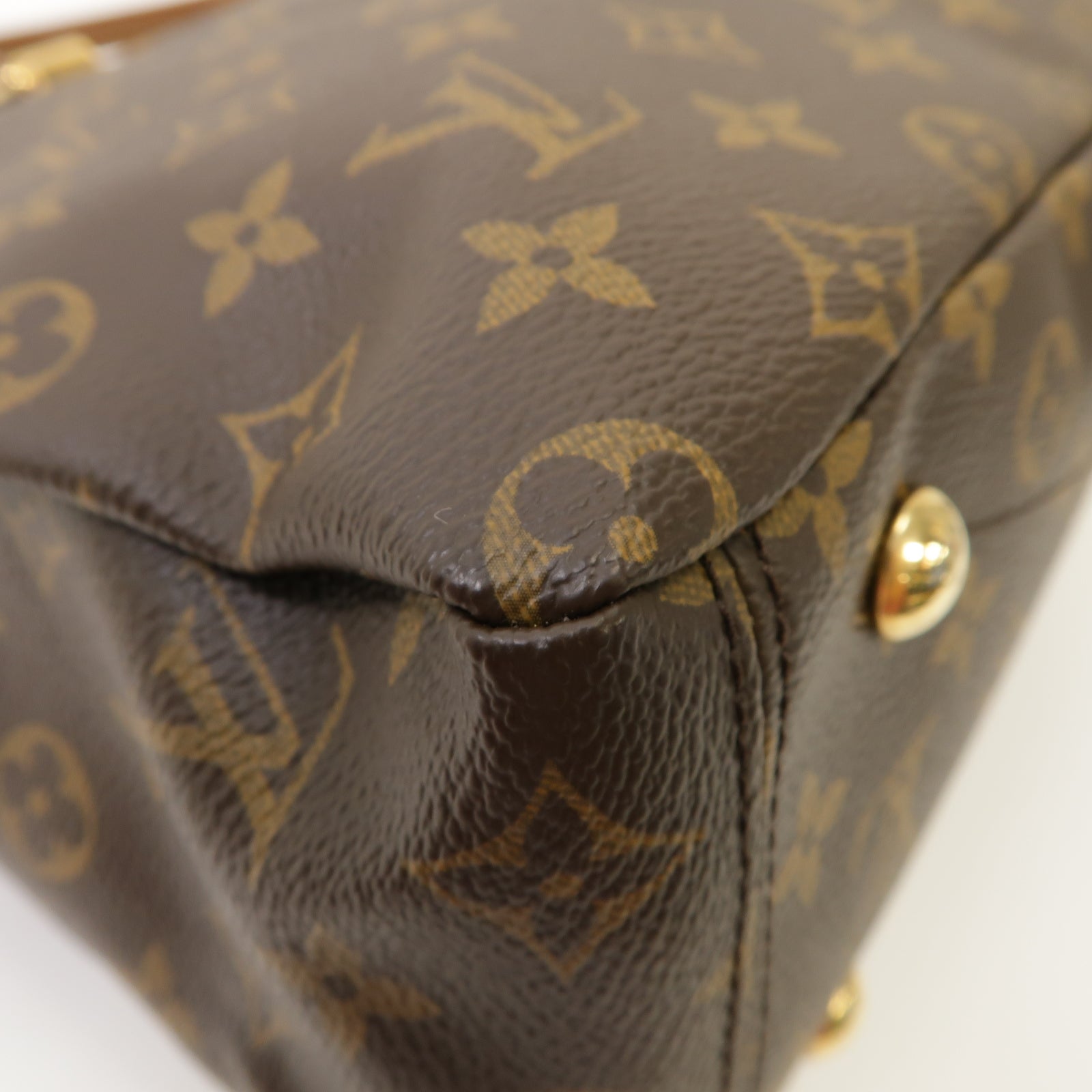 LOUIS VUITTON 【激減優惠】Monogram Pallas金扣手挽肩背兩用袋黑色/棕色