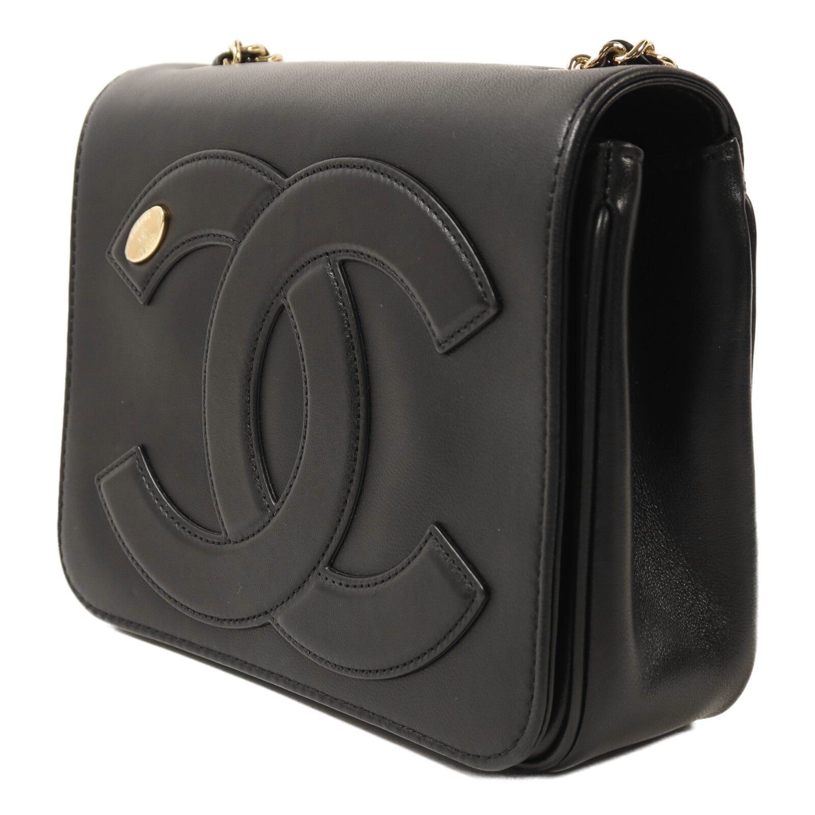 CHANEL 【激減優惠】羊皮皮革Chain Shoulder金扣鏈帶肩背袋