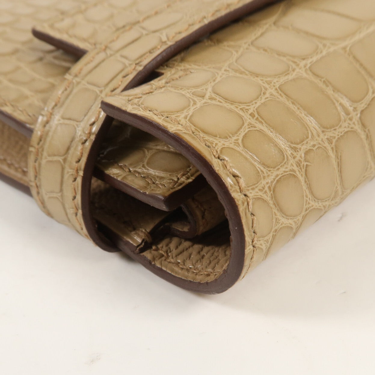 HERMES Alligator Mat皮革Kelly Long Wallet銀扣長錢包Trench