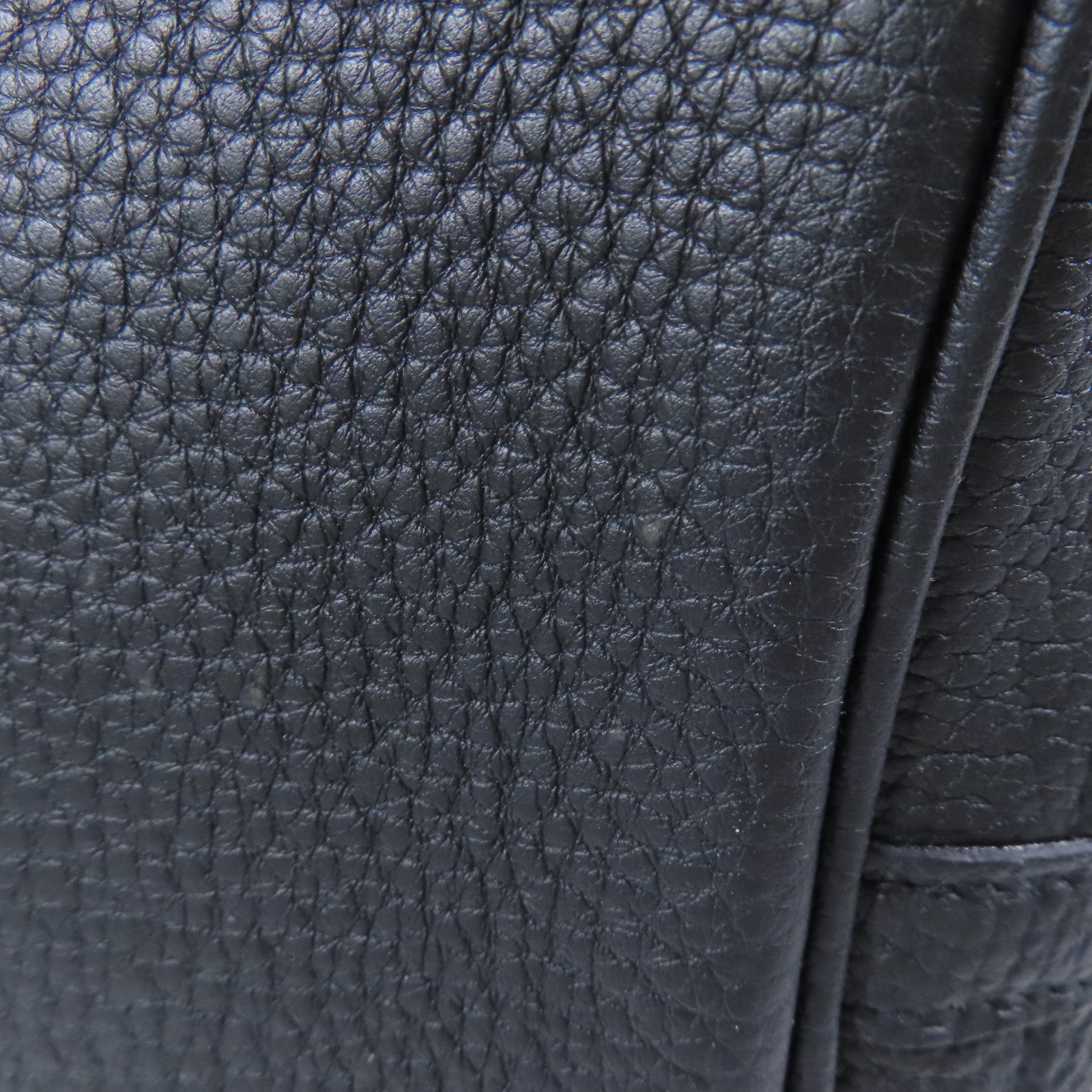 HERMES Negonda皮革Garden Party PM銀扣手挽袋Noir