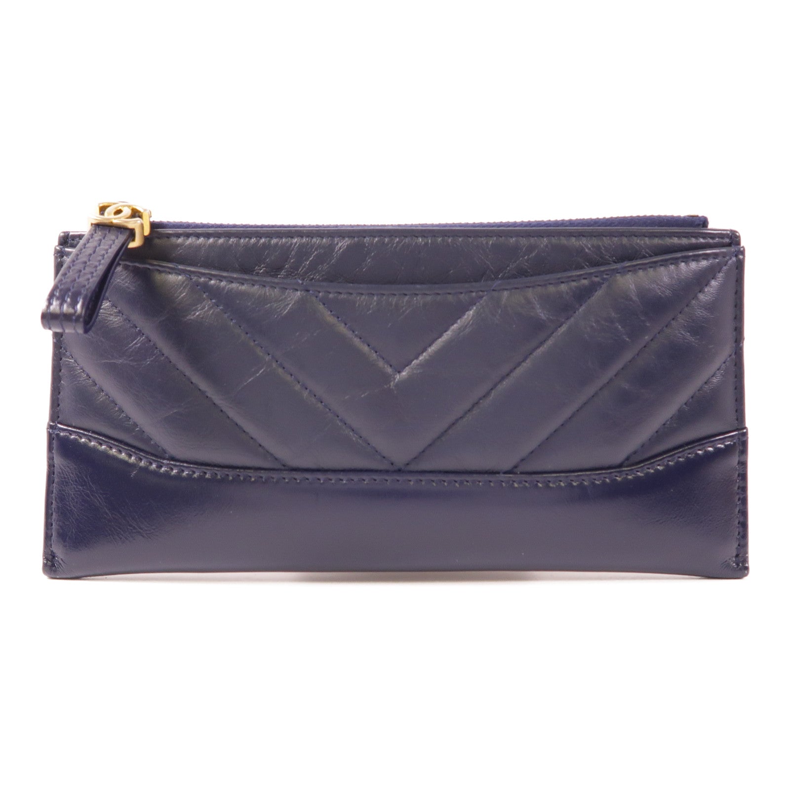 CHANEL 牛皮皮革Long Wallet金扣長錢包