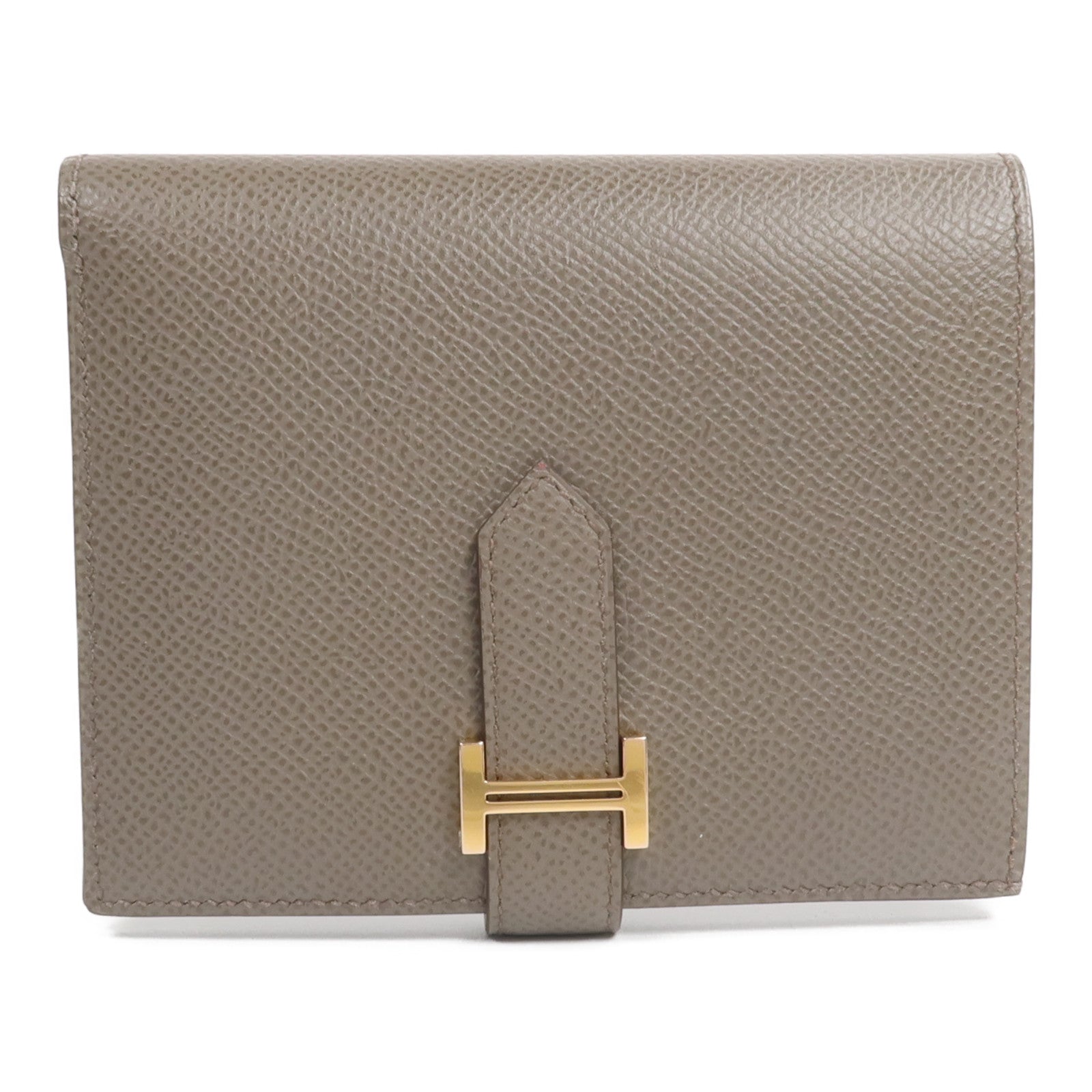 HERMES Epsom皮革Bearn Compact Wallet錢包Etain