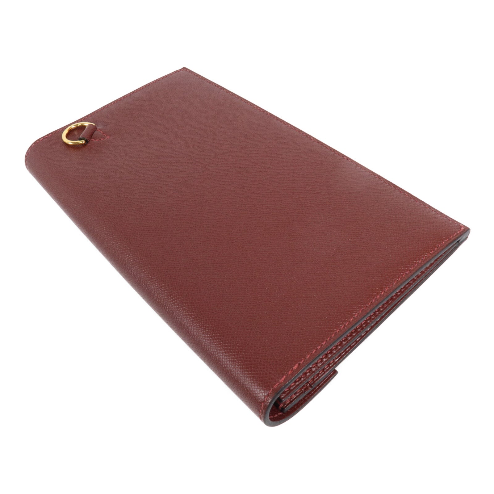 HERMES Madame皮革Kelly Pocket Long Wallet長錢包Rouge H