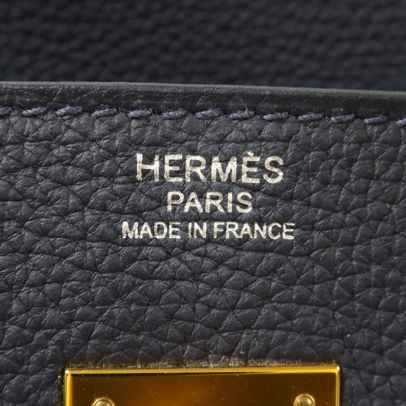 HERMES Togo皮革Birkin 30手挽袋Bleu Nuit