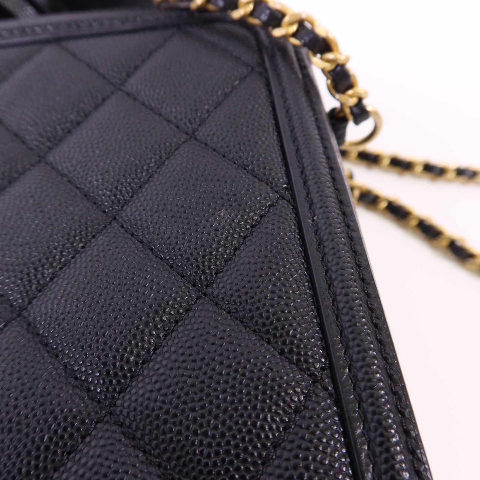 CHANEL 牛皮皮革Vanity Case金扣手挽肩背兩用袋