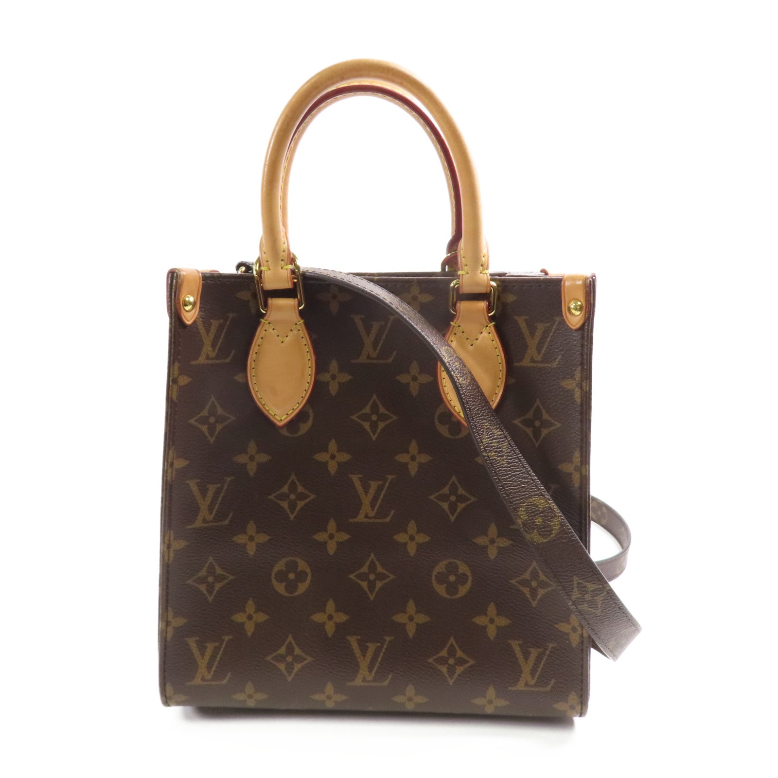 LOUIS VUITTON LV GHW Sac Plat BB 2 Way Shoulder Bag M46265 Monogram Brown