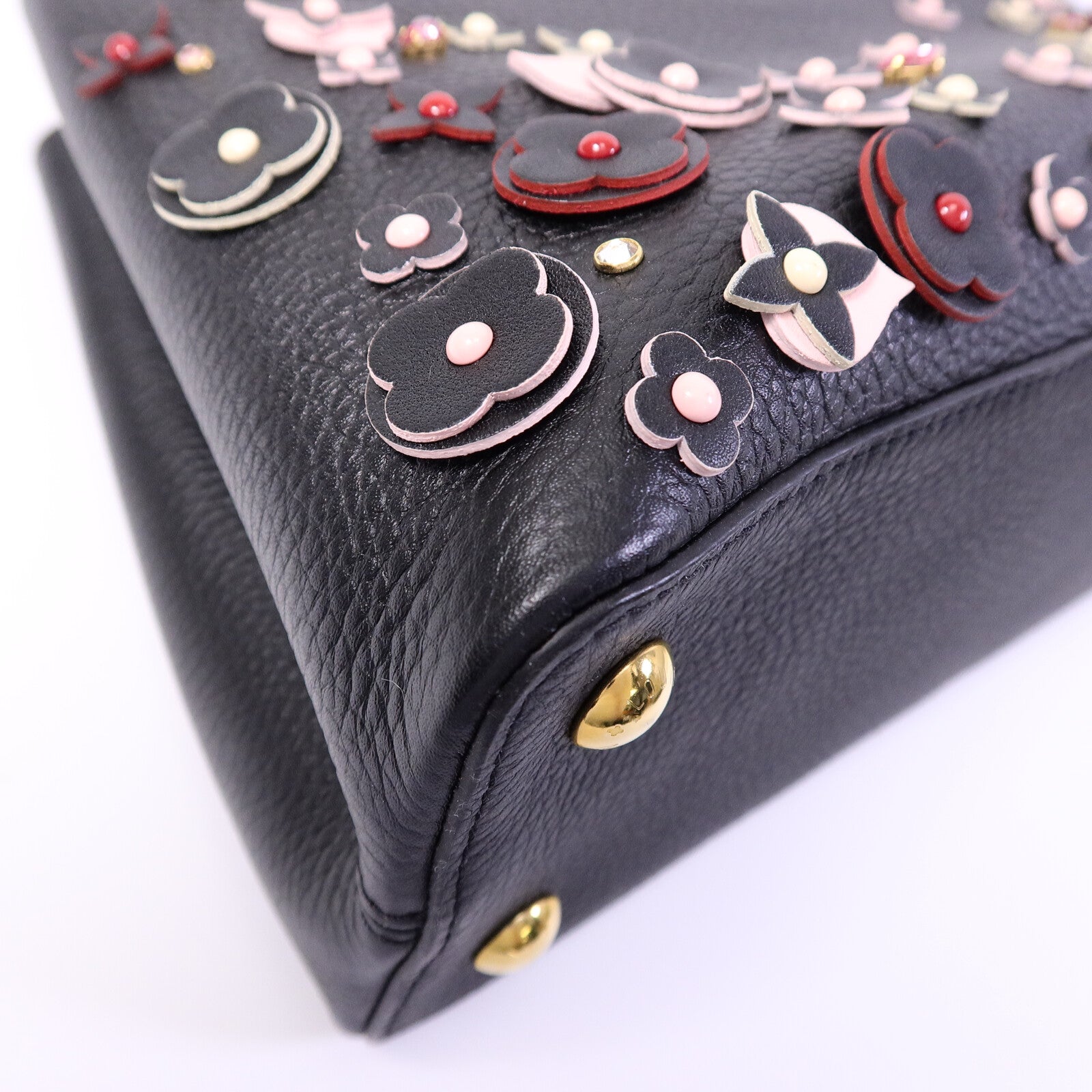 LOUIS VUITTON Taurillon Capucines MM手挽肩背兩用袋