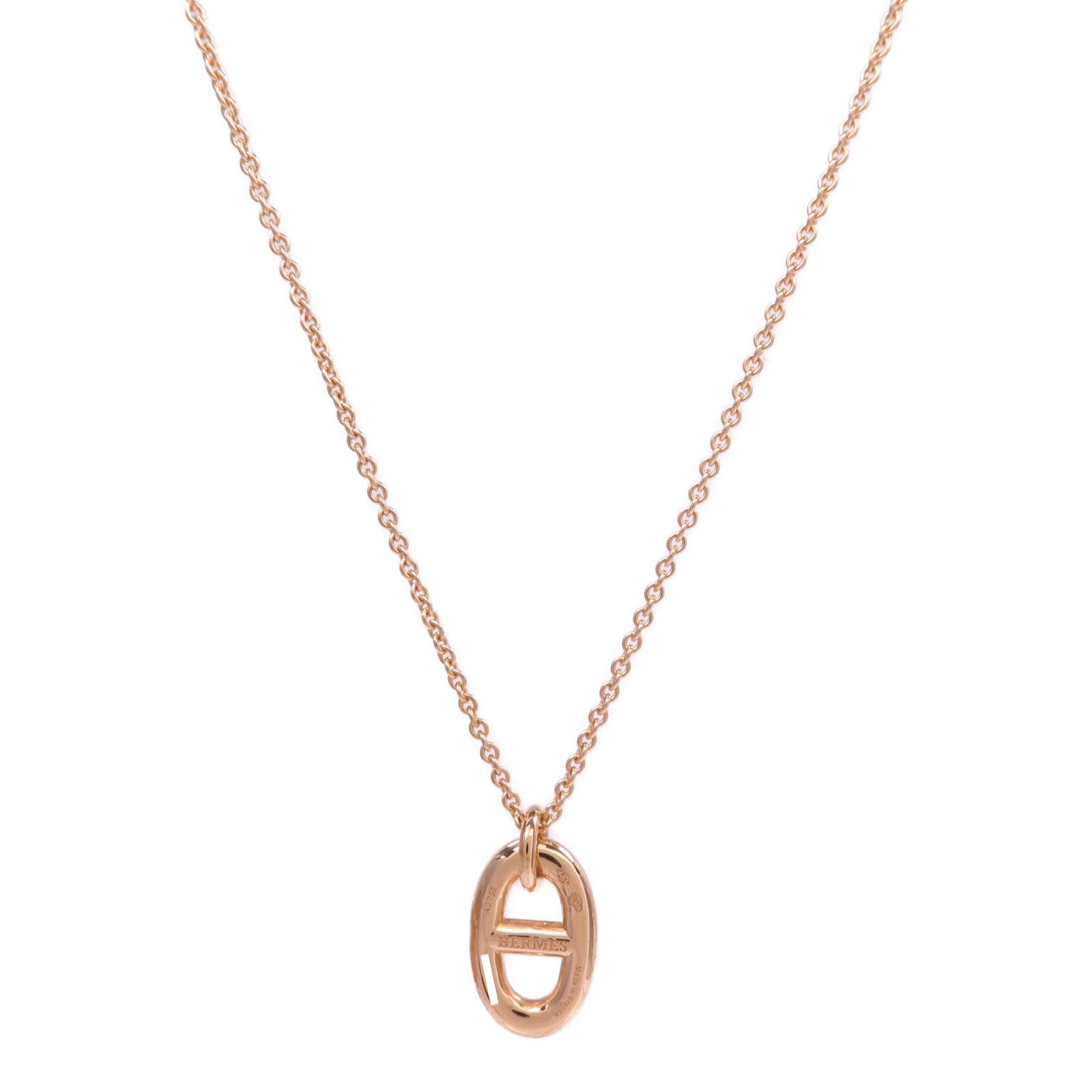 HERMES 18K玫瑰金Farandoie Pendant項鍊