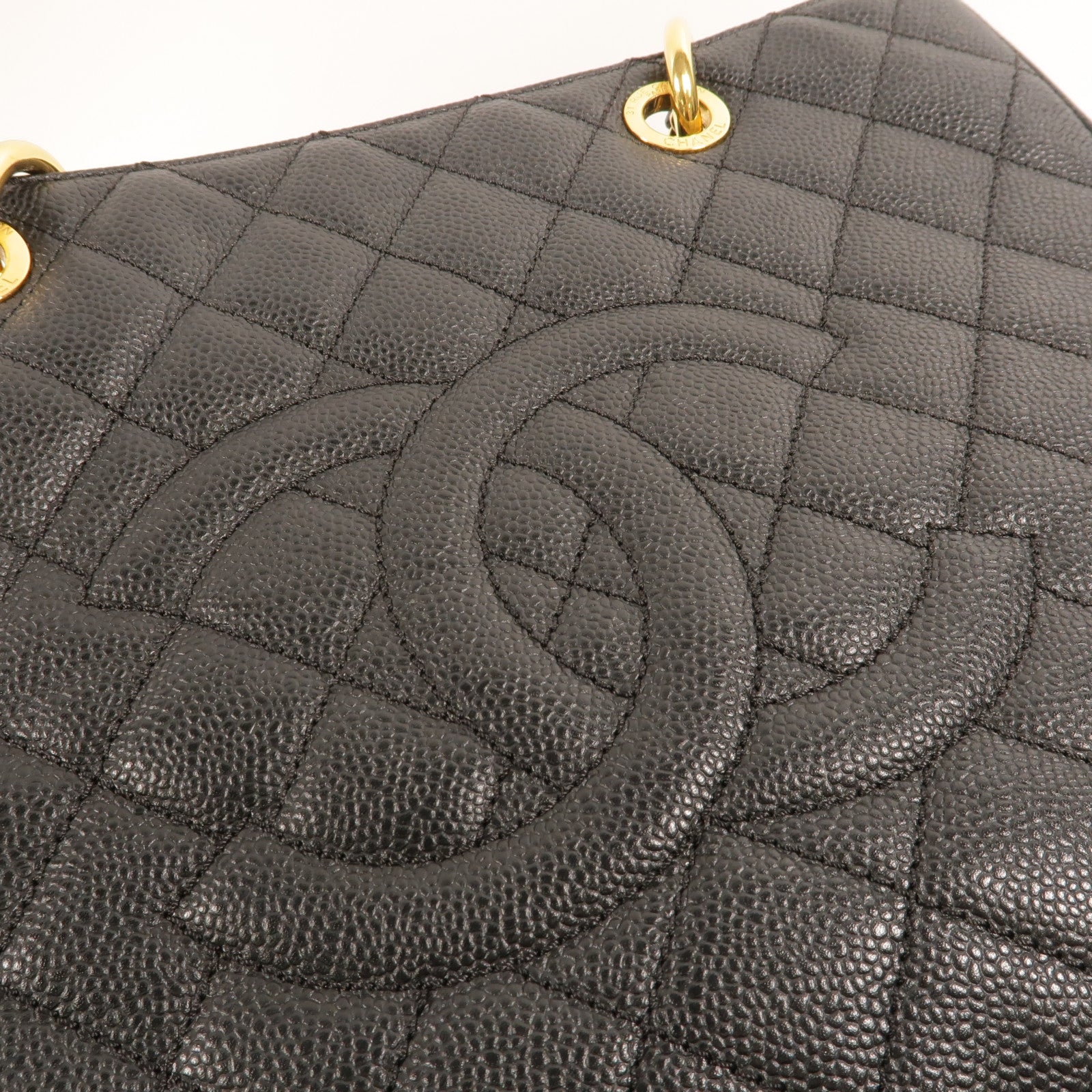 CHANEL 牛皮皮革GST Grand Shopping Tote Bag鏈帶肩背袋