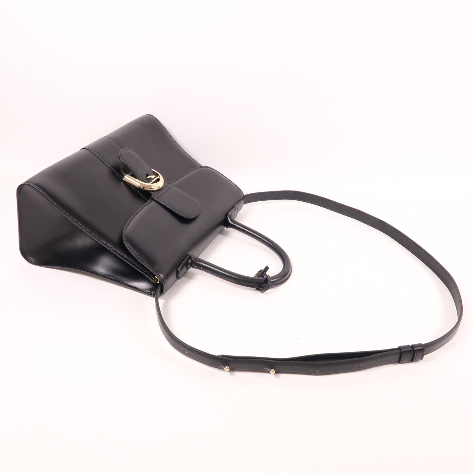 Delvaux 牛皮皮革Brillant MM金扣手挽肩背兩用袋